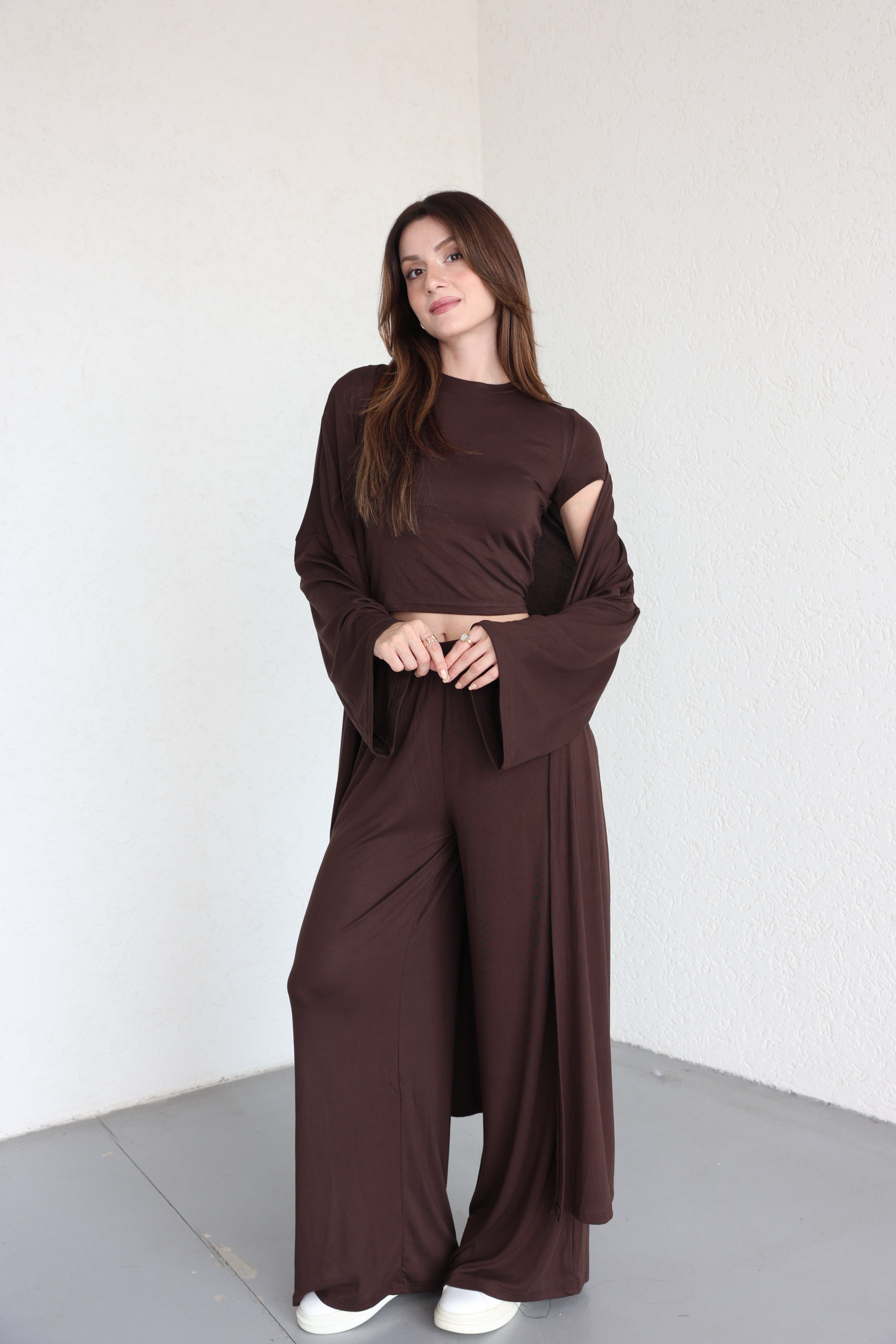 Pantolon TakımKimono 3lü Plazzo Takım
