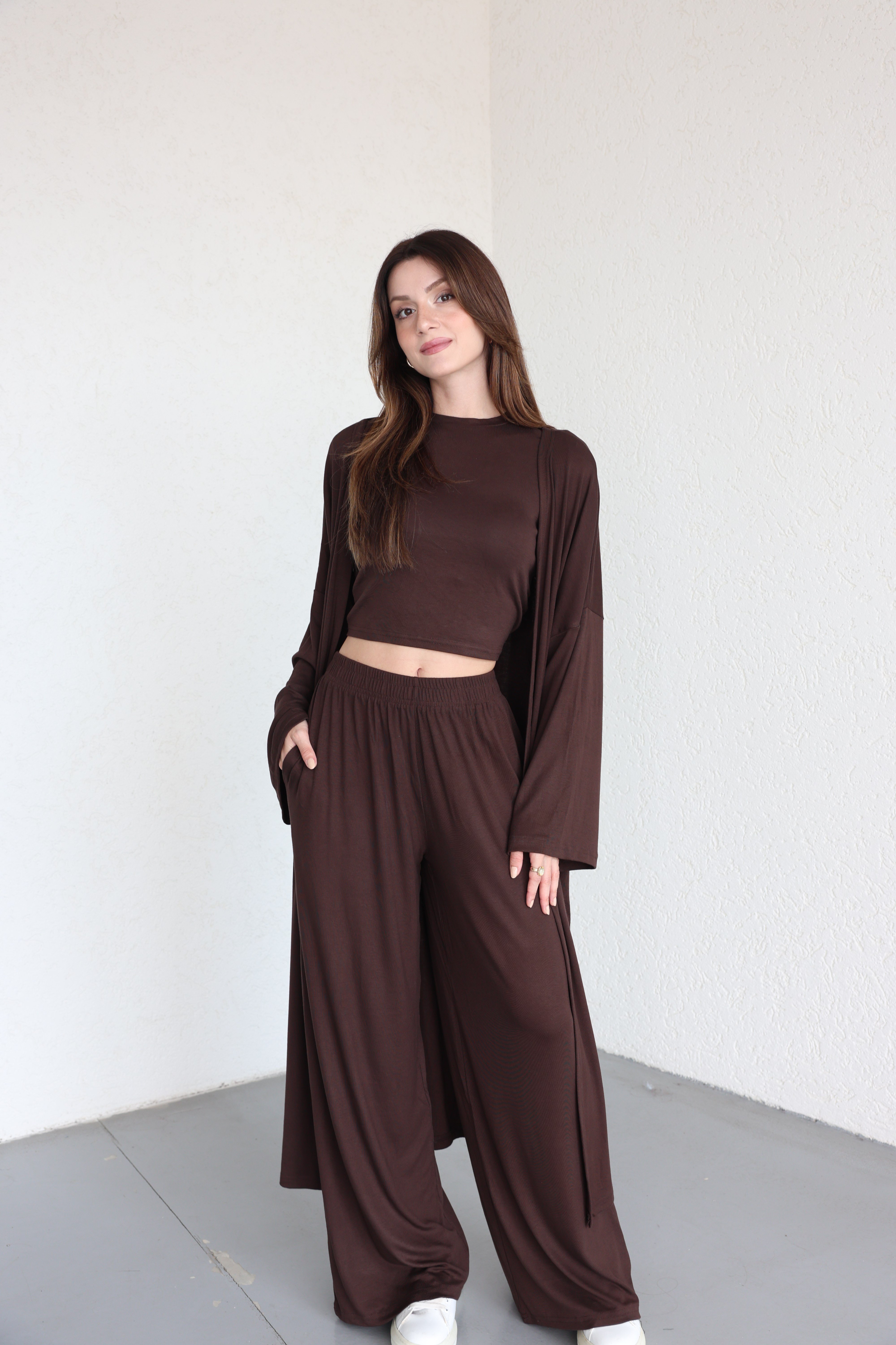 Pantolon TakımKimono 3lü Plazzo Takım