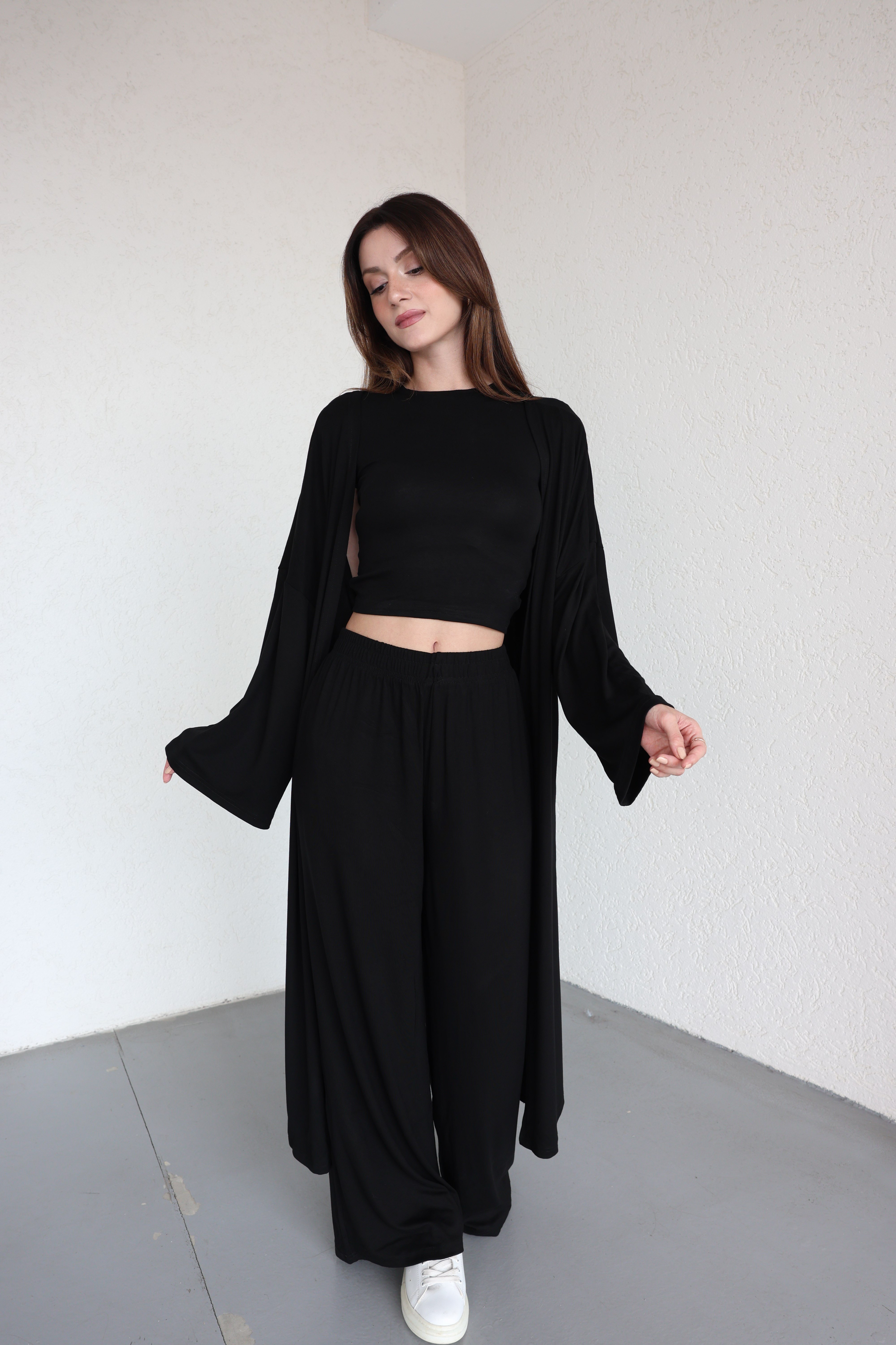 Pantolon TakımKimono 3lü Plazzo Takım