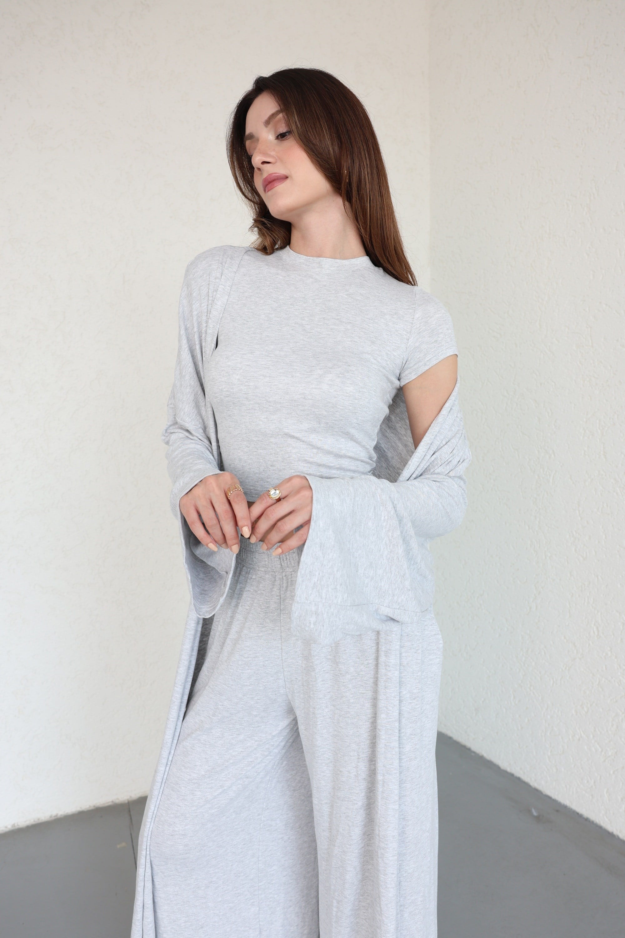 Pantolon TakımKimono 3lü Plazzo Takım
