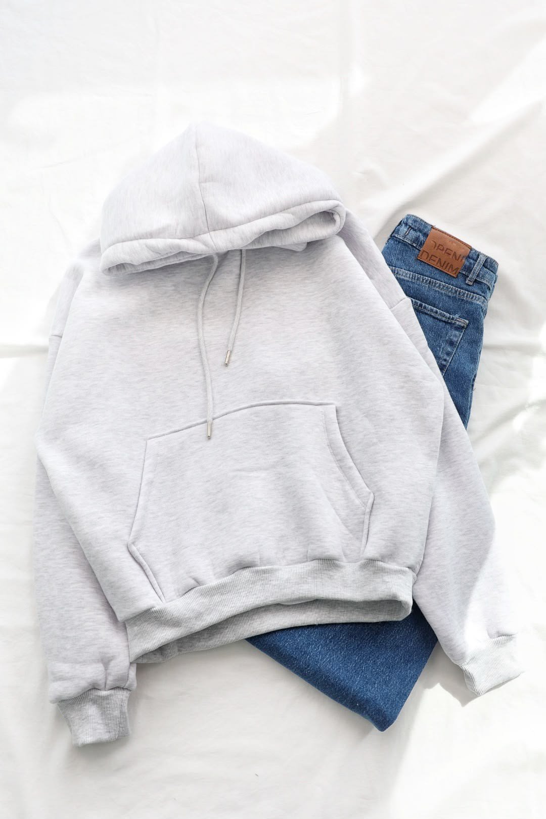 SweatSırt Melek Taşlı 3iplik Şardonlu Sweat