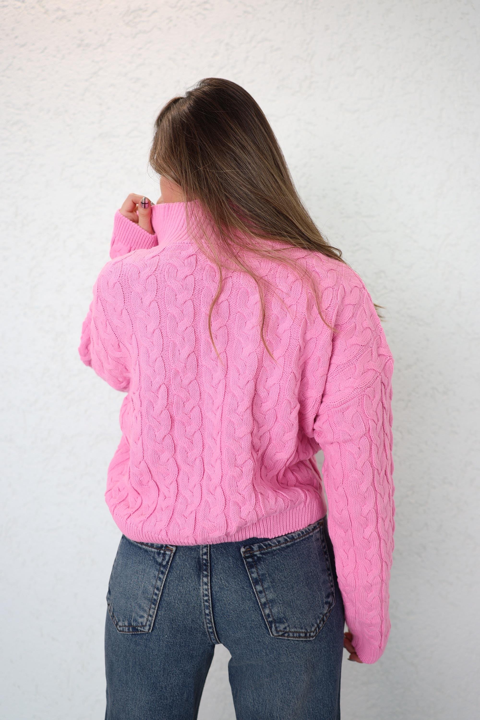 HırkaSaç Örgü Fermuarlı Hırka