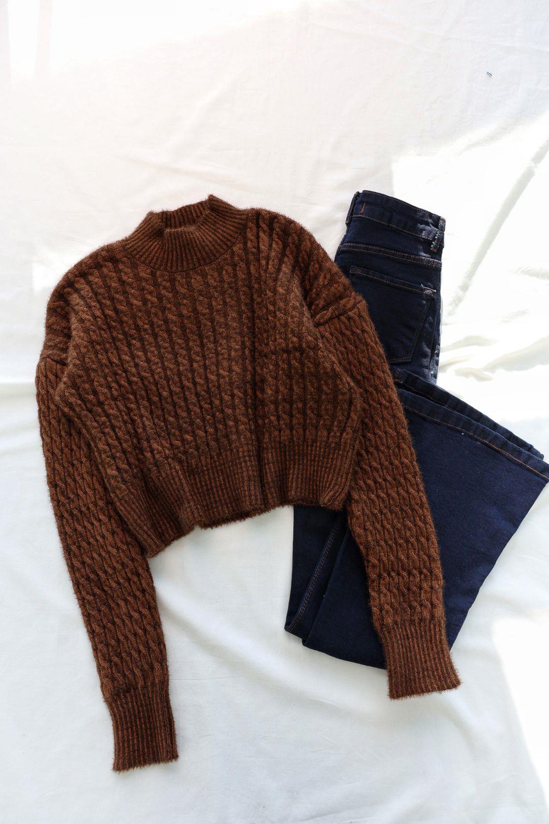 Triko/KazakSakallı Saç Örgü Triko Kazak