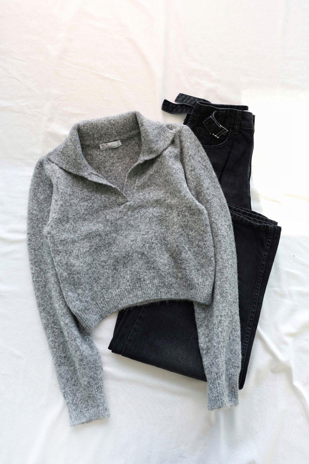 Triko/KazakJaz Polo Yaka Crop Kazak