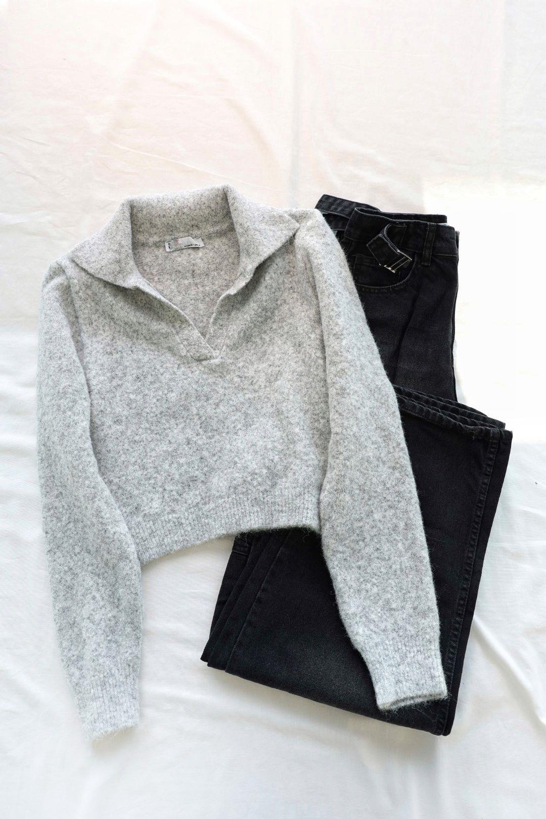 Triko/KazakJaz Polo Yaka Crop Kazak