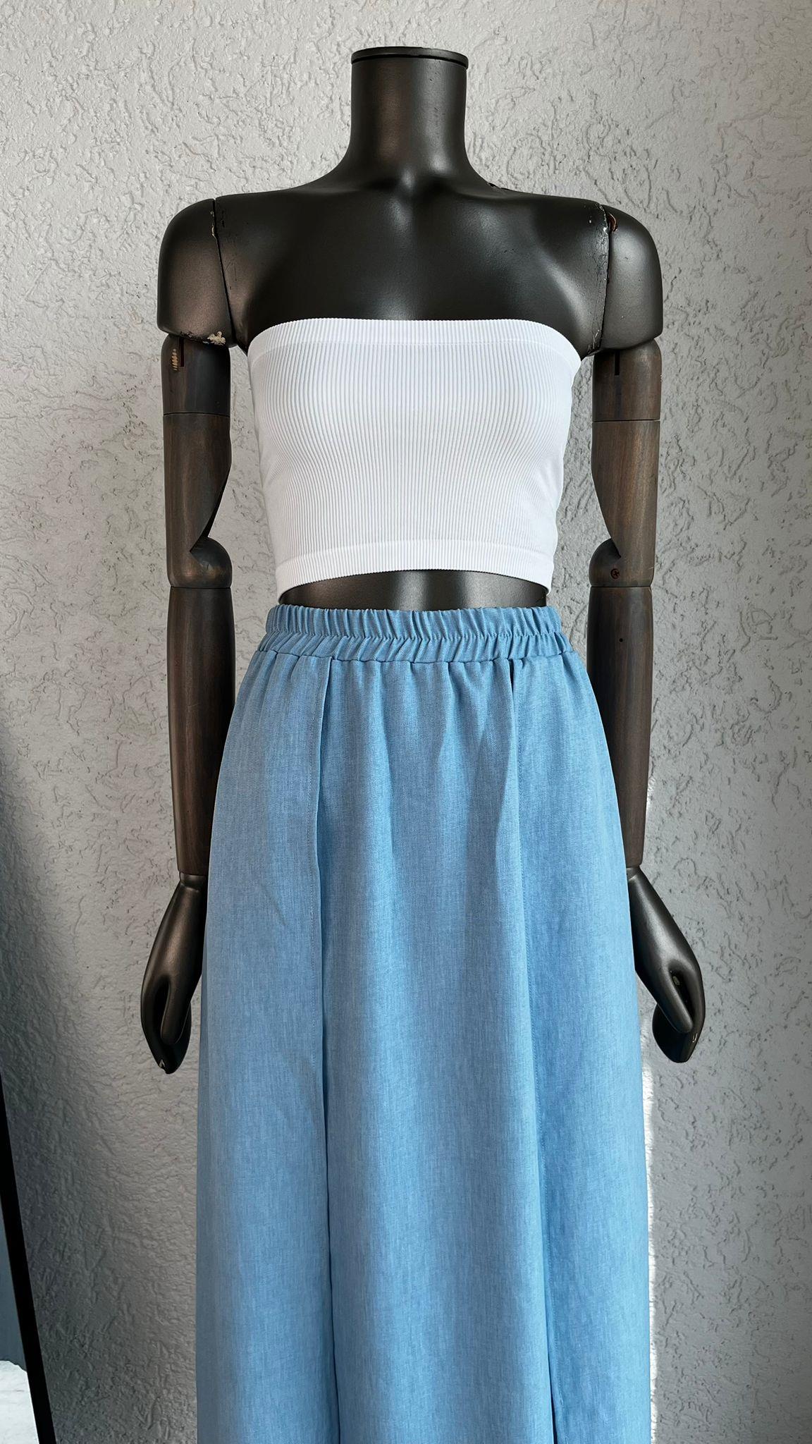 EtekYırtmaçlı Şortlu Uzun Etek