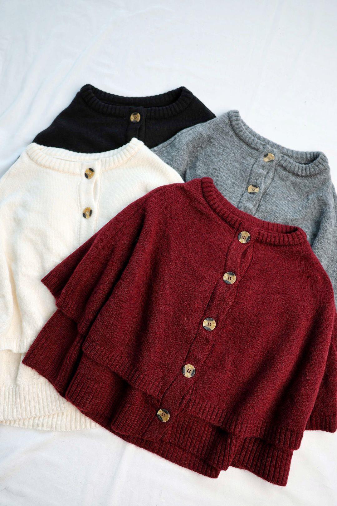 ÜST GİYİMDüğmeli Çift Kat Panço