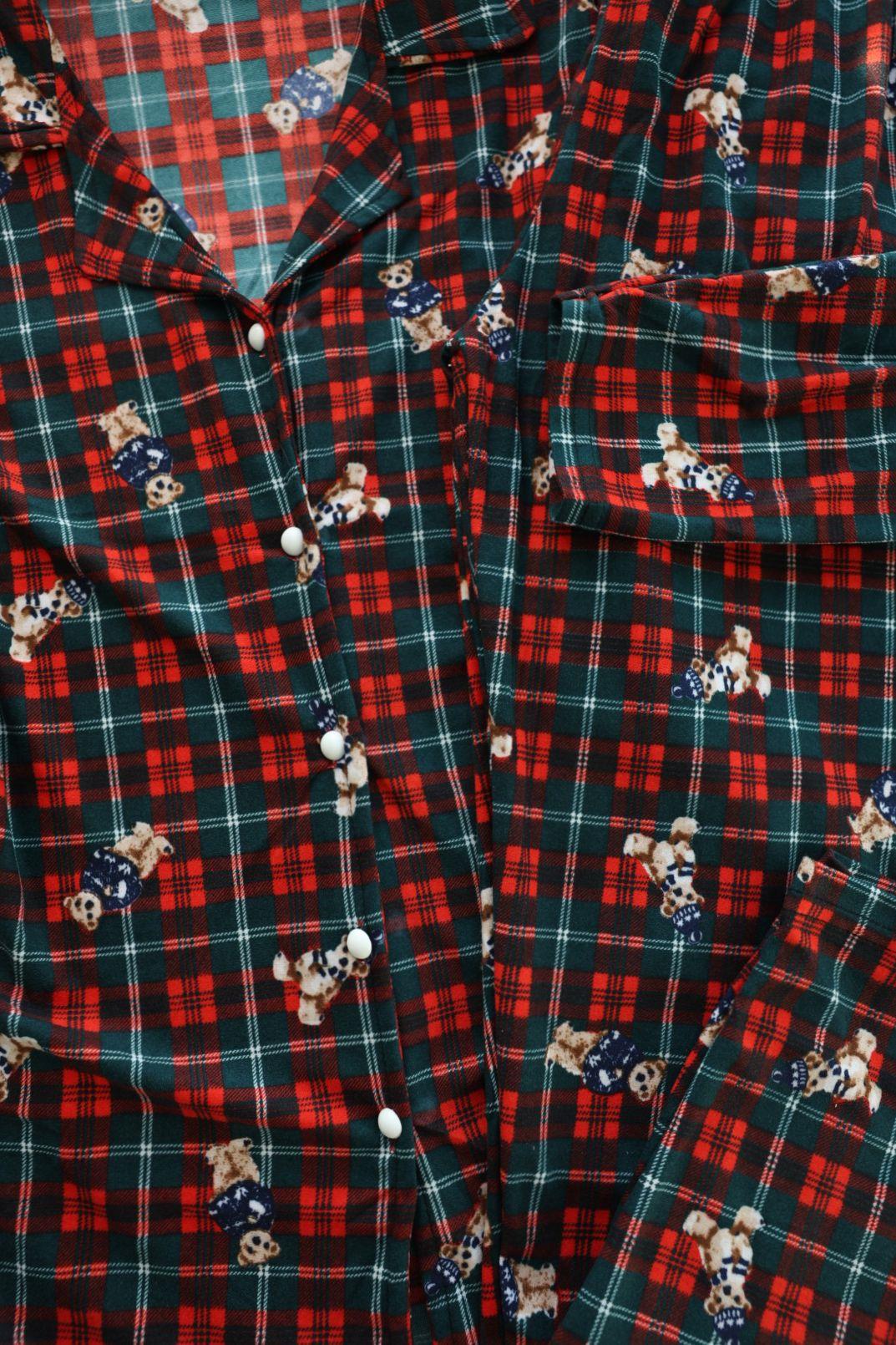 Pijama TakımDüğmeli Desenli Pijama Takım