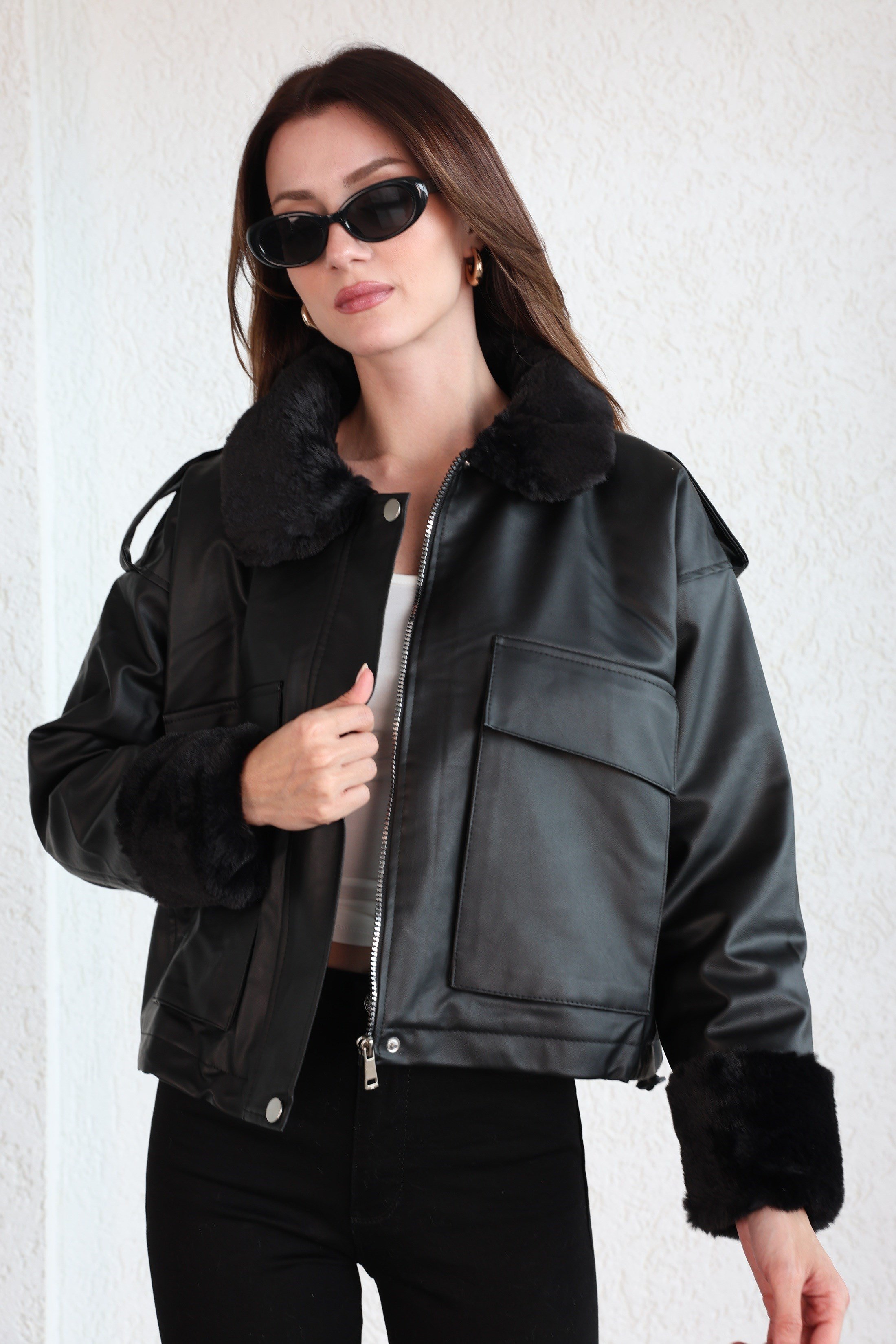 MontKürklü Deri Mont