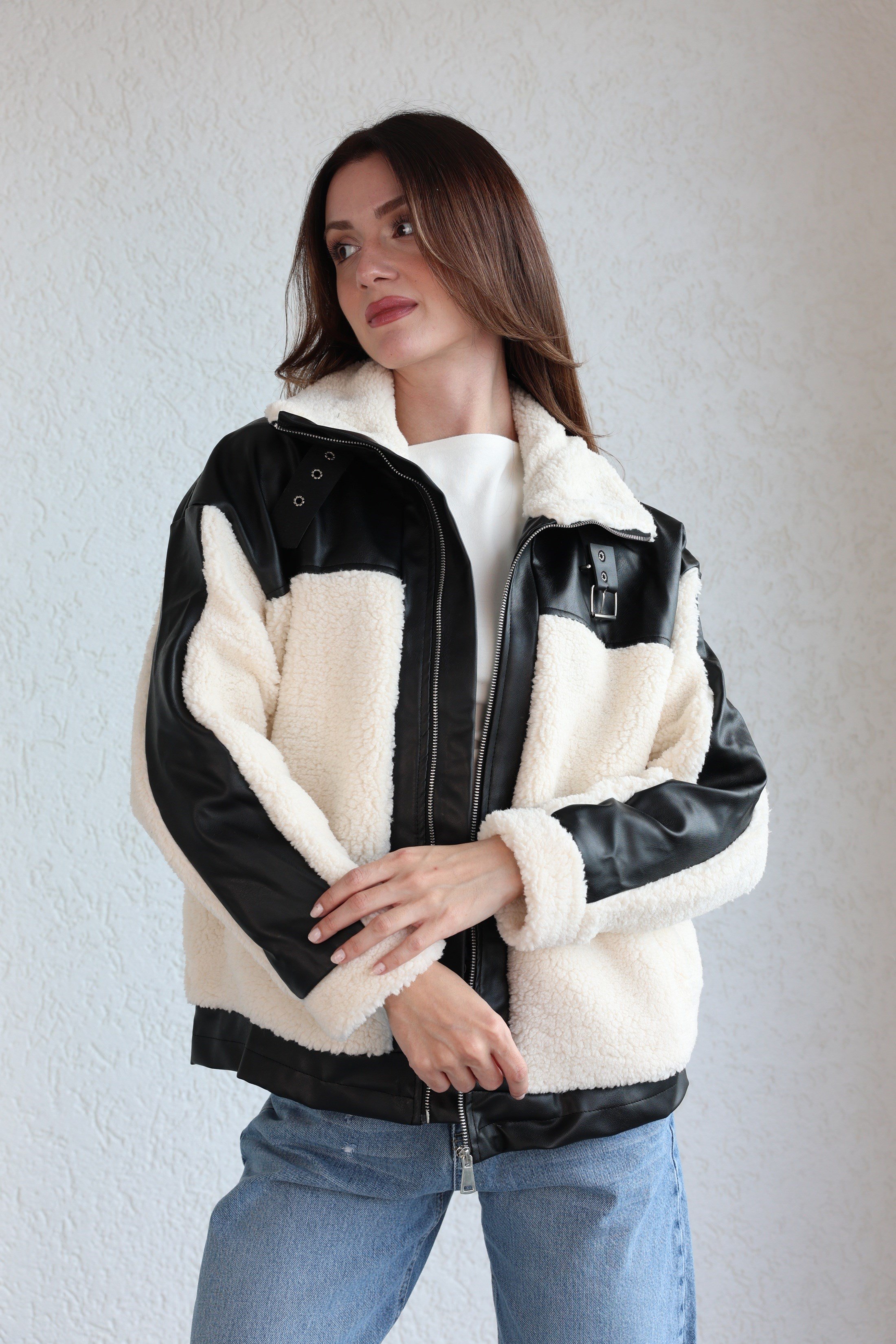 MontDeri Garnili Detaylı Biker Mont