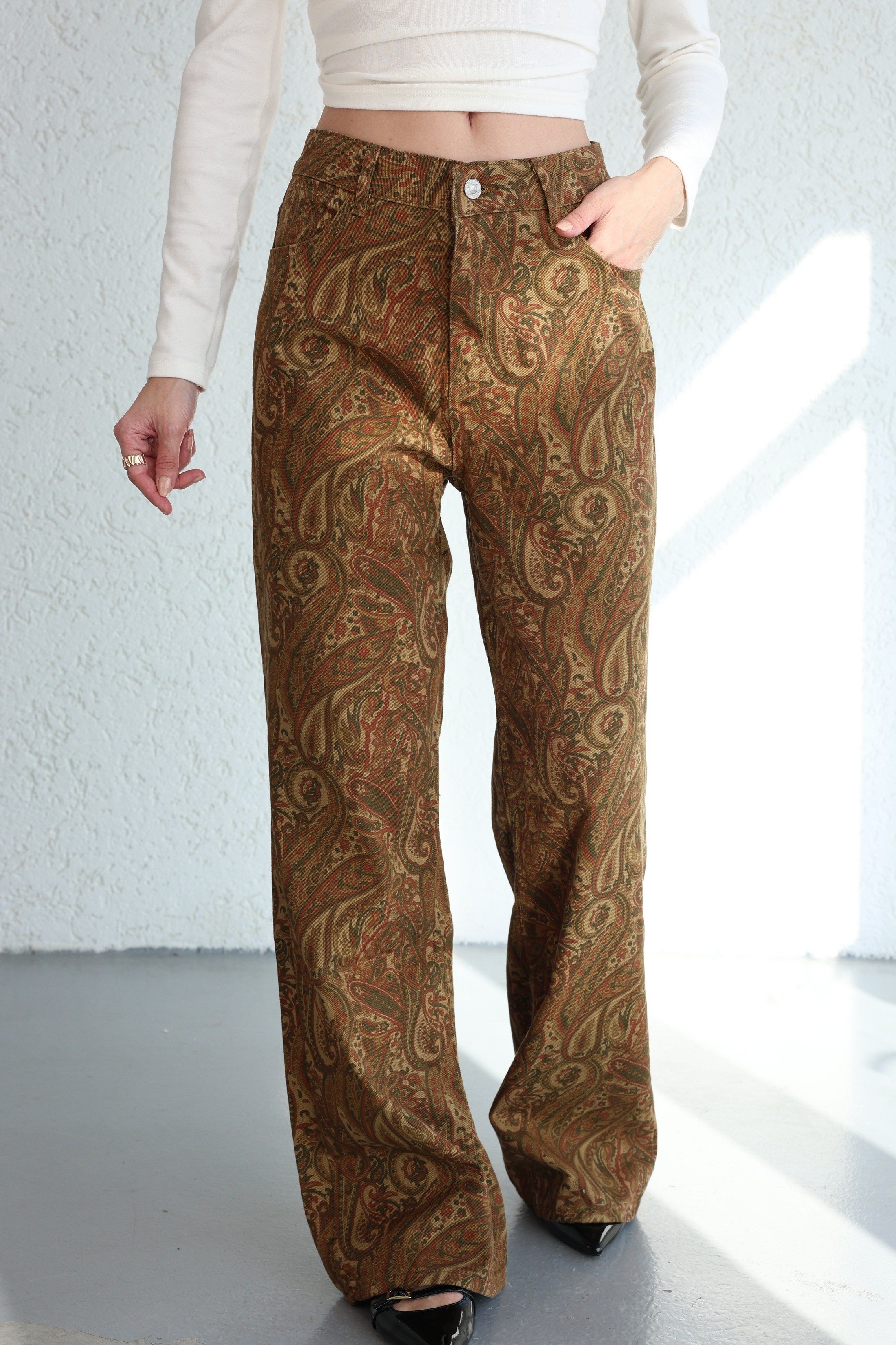 PantolonEtnik Desen Plazzo Jean