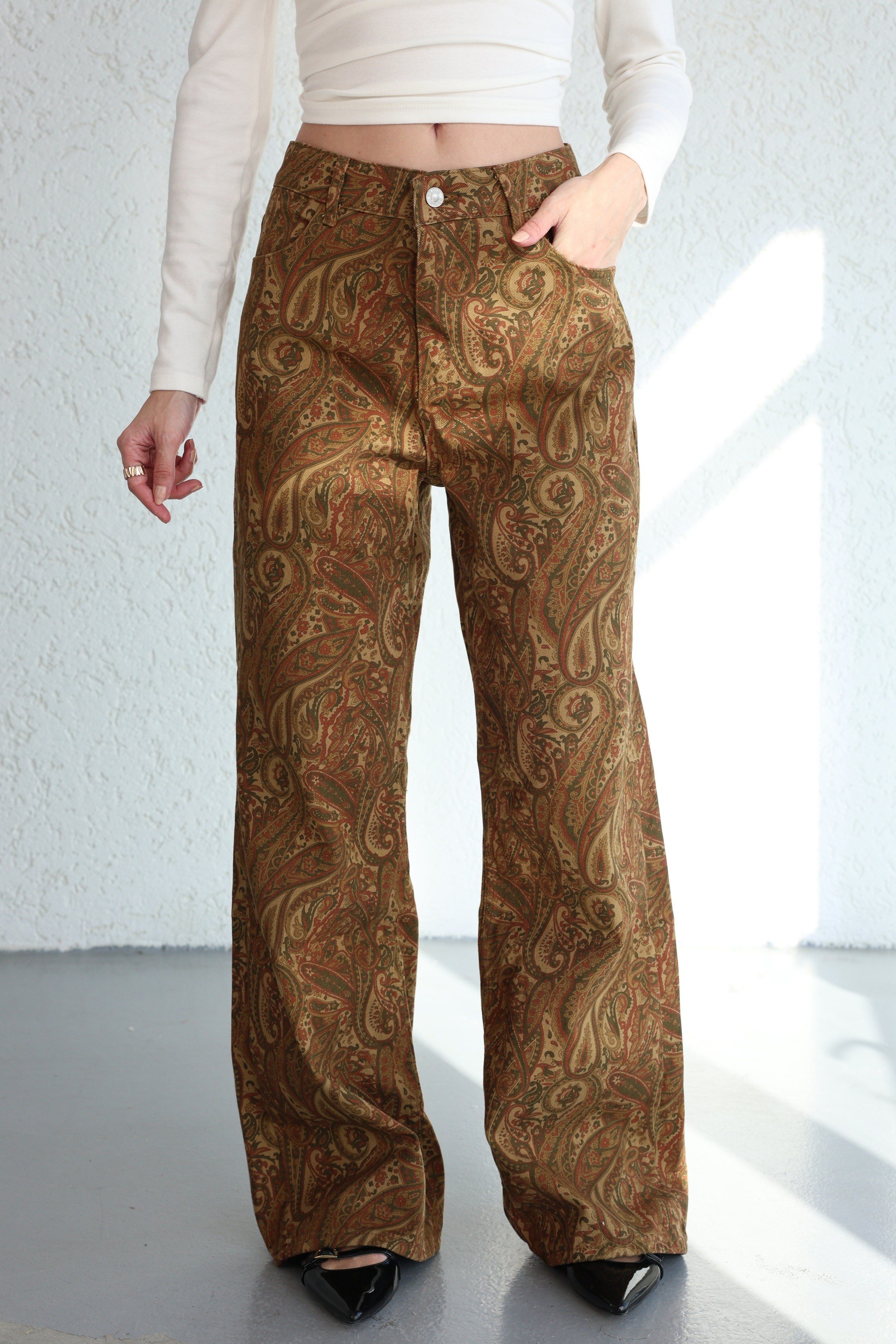 PantolonEtnik Desen Plazzo Jean