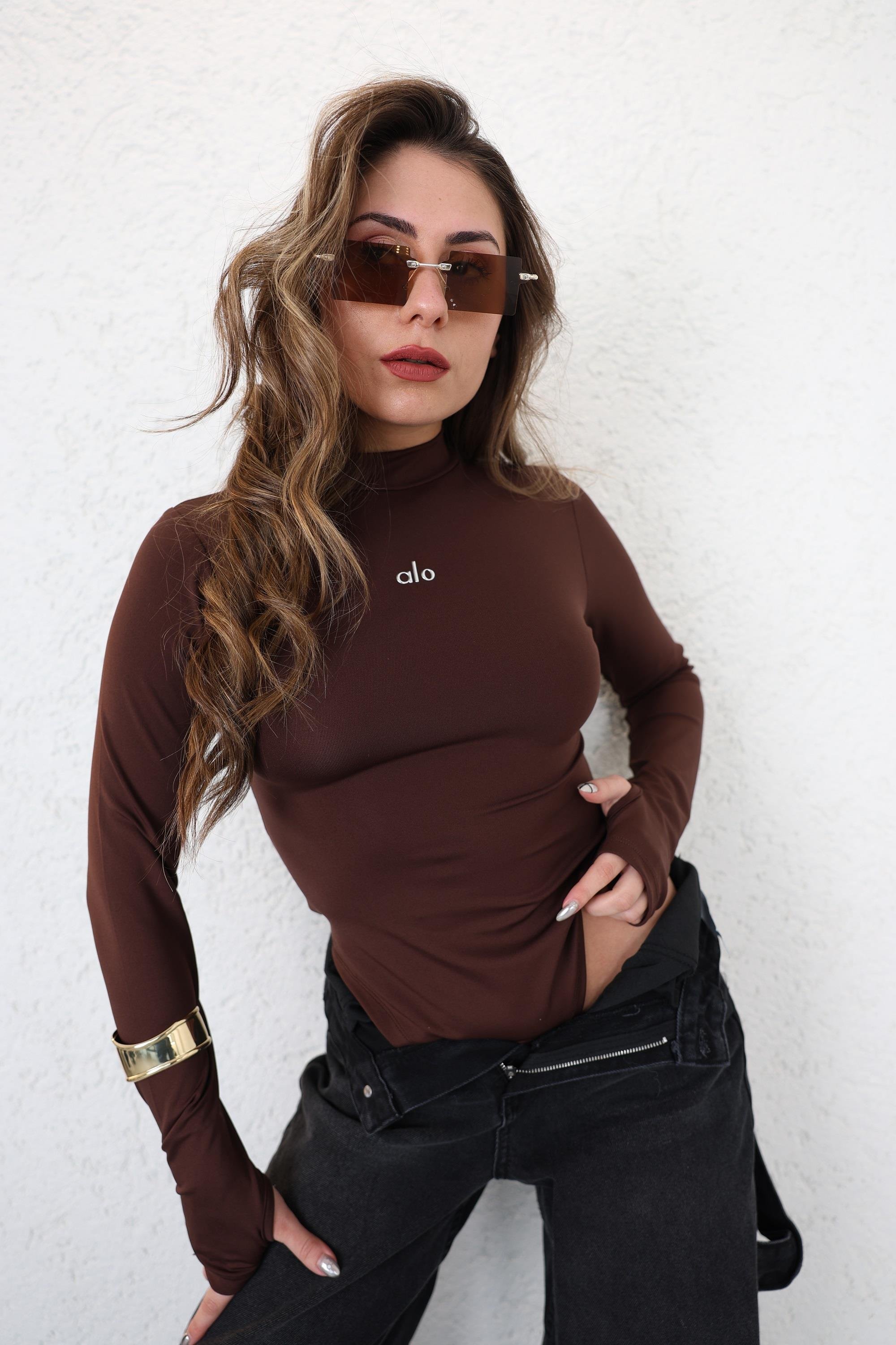 BodysuitParmak Geçmeli Dik Yaka Alo Zıbın