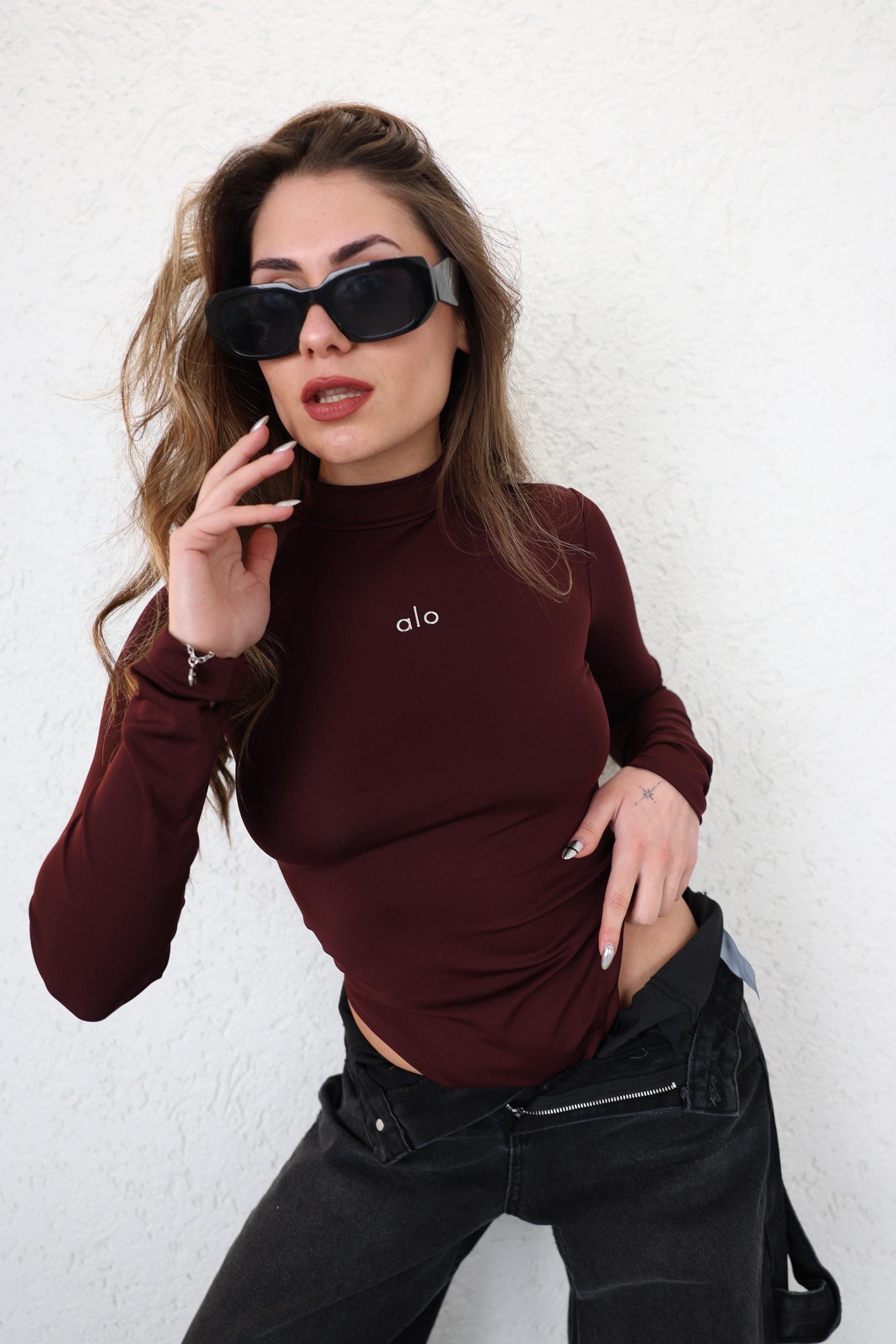 BodysuitParmak Geçmeli Dik Yaka Alo Zıbın