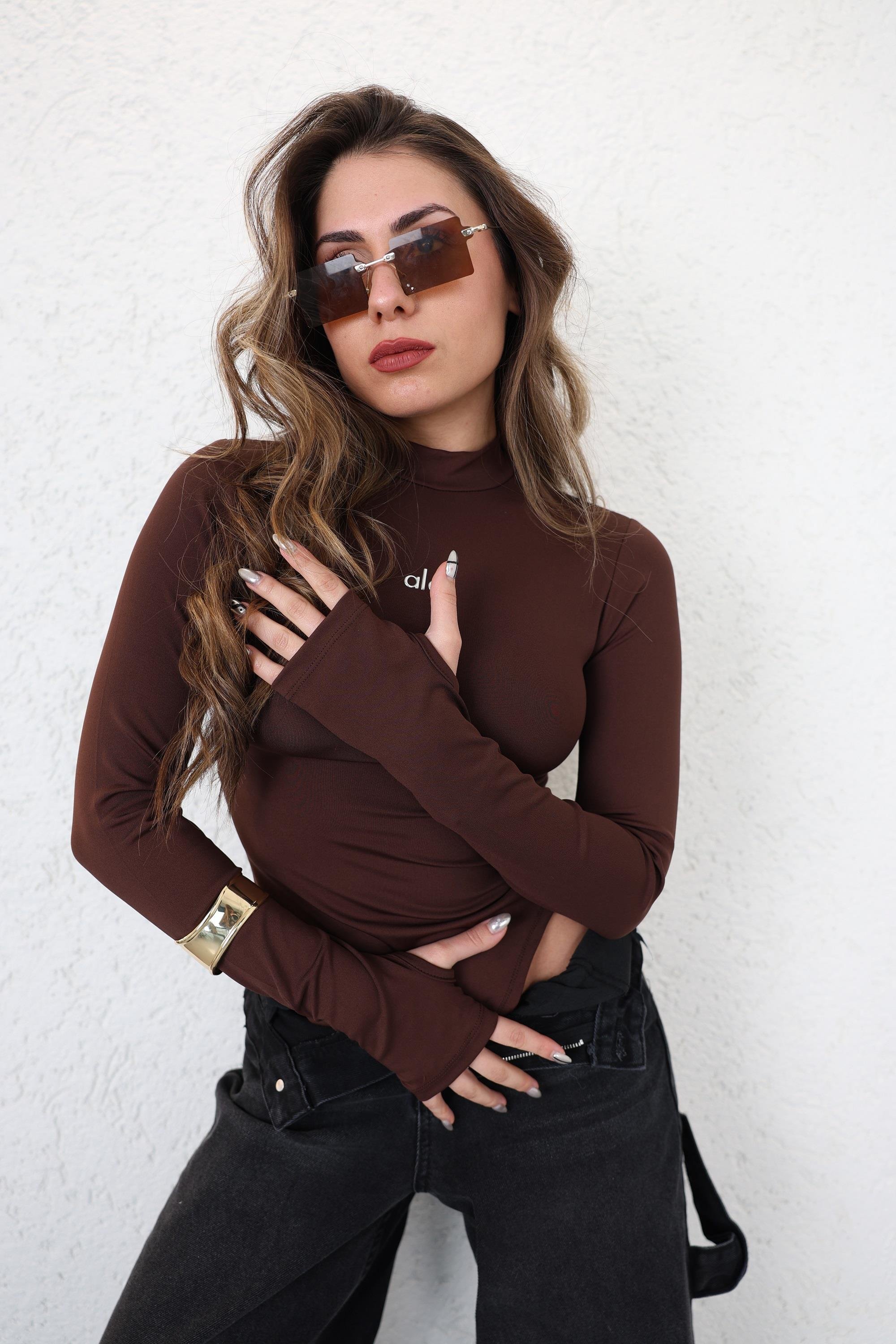 BodysuitParmak Geçmeli Dik Yaka Alo Zıbın