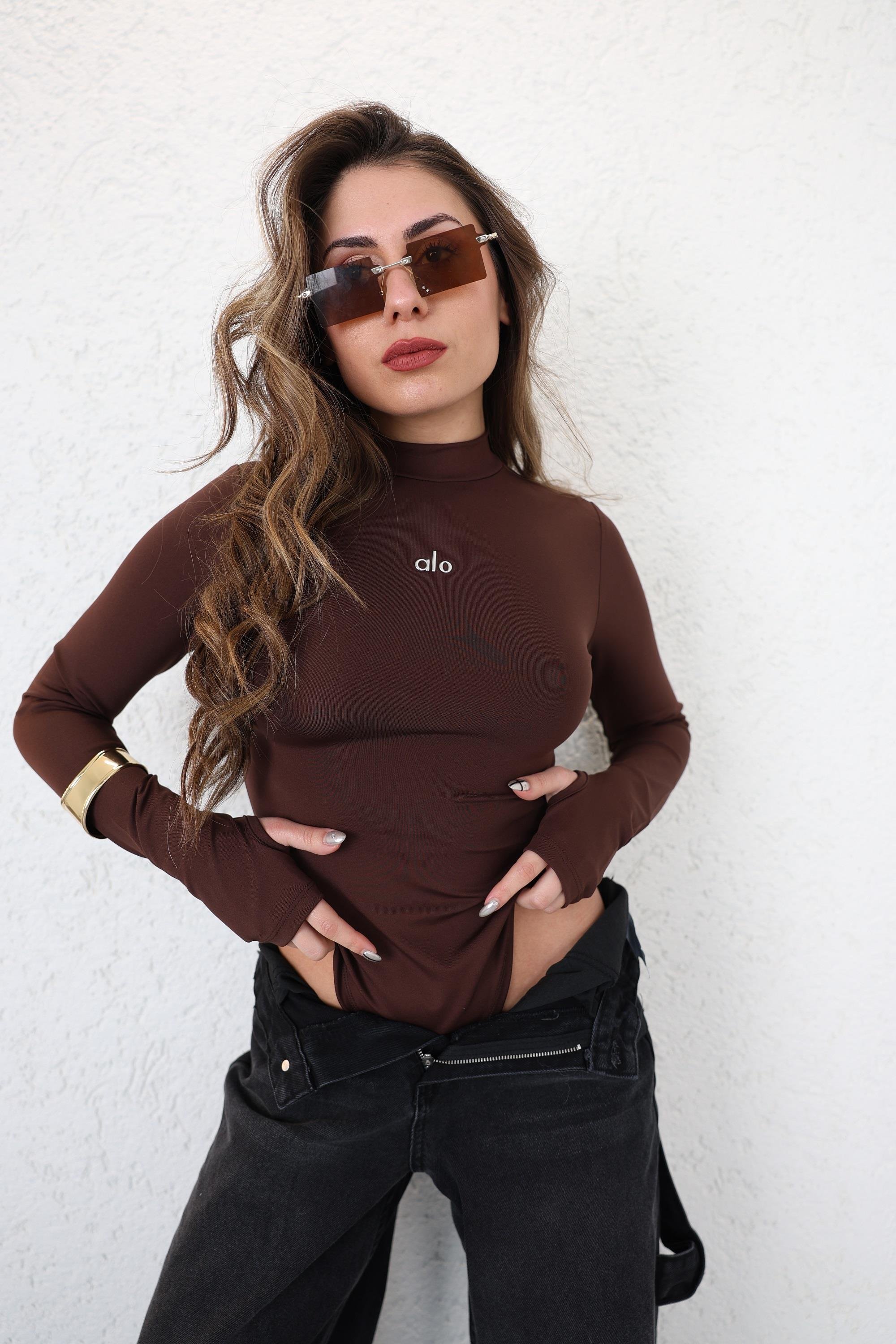 BodysuitParmak Geçmeli Dik Yaka Alo Zıbın