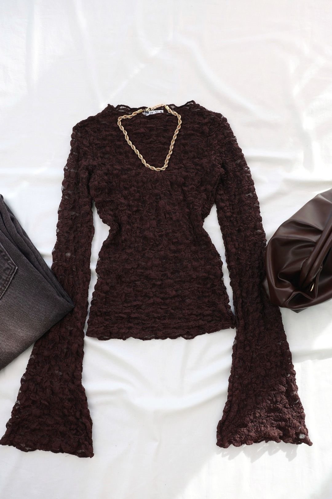 Bluzİspanyol Kol Dantel Bluz