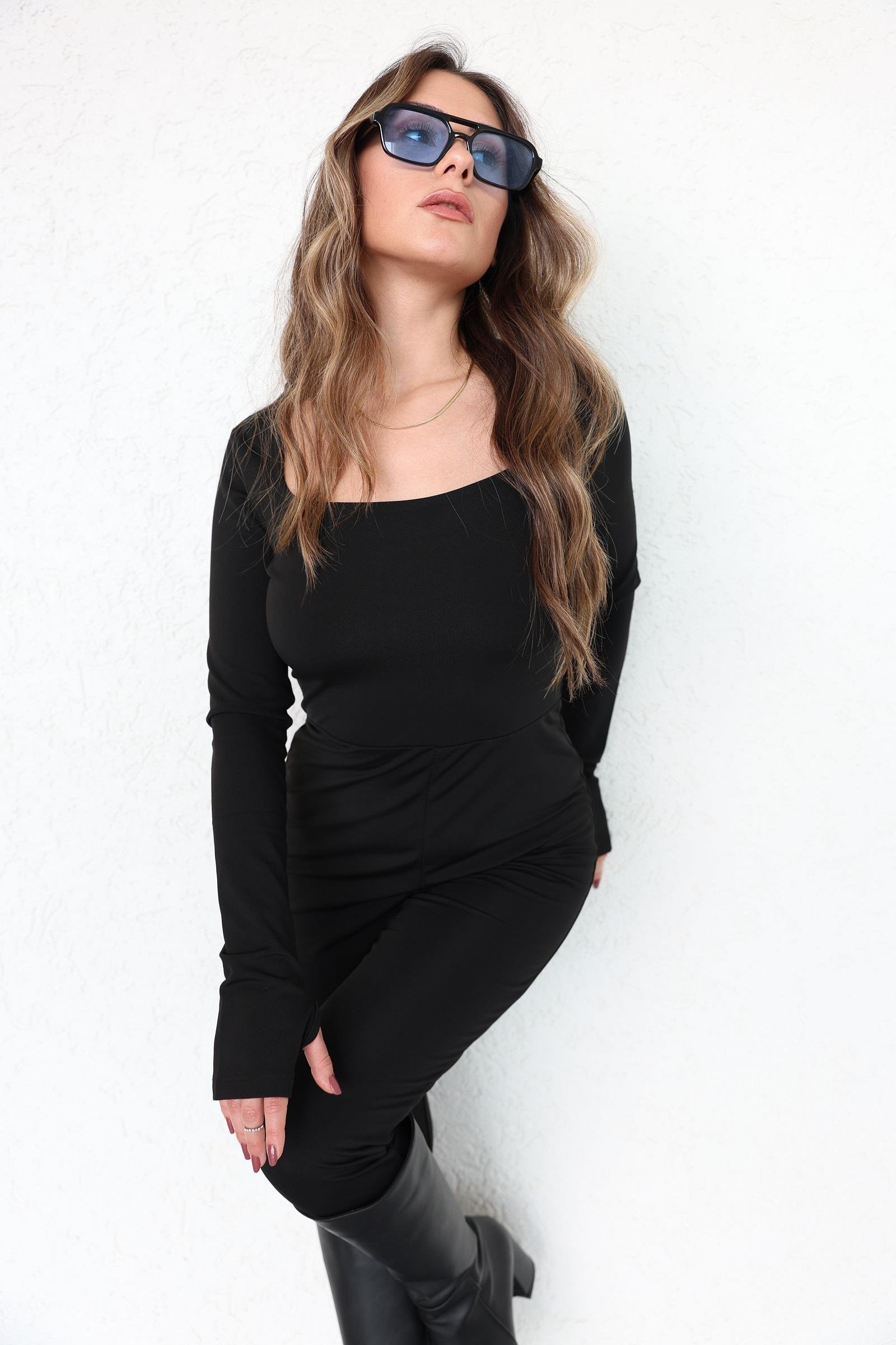 TulumKare Yaka Dalgı Şardonlu Tulum