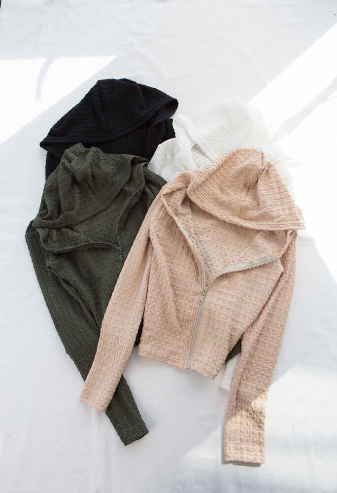 İthal Kapşonlu Fermuarlı Hırka