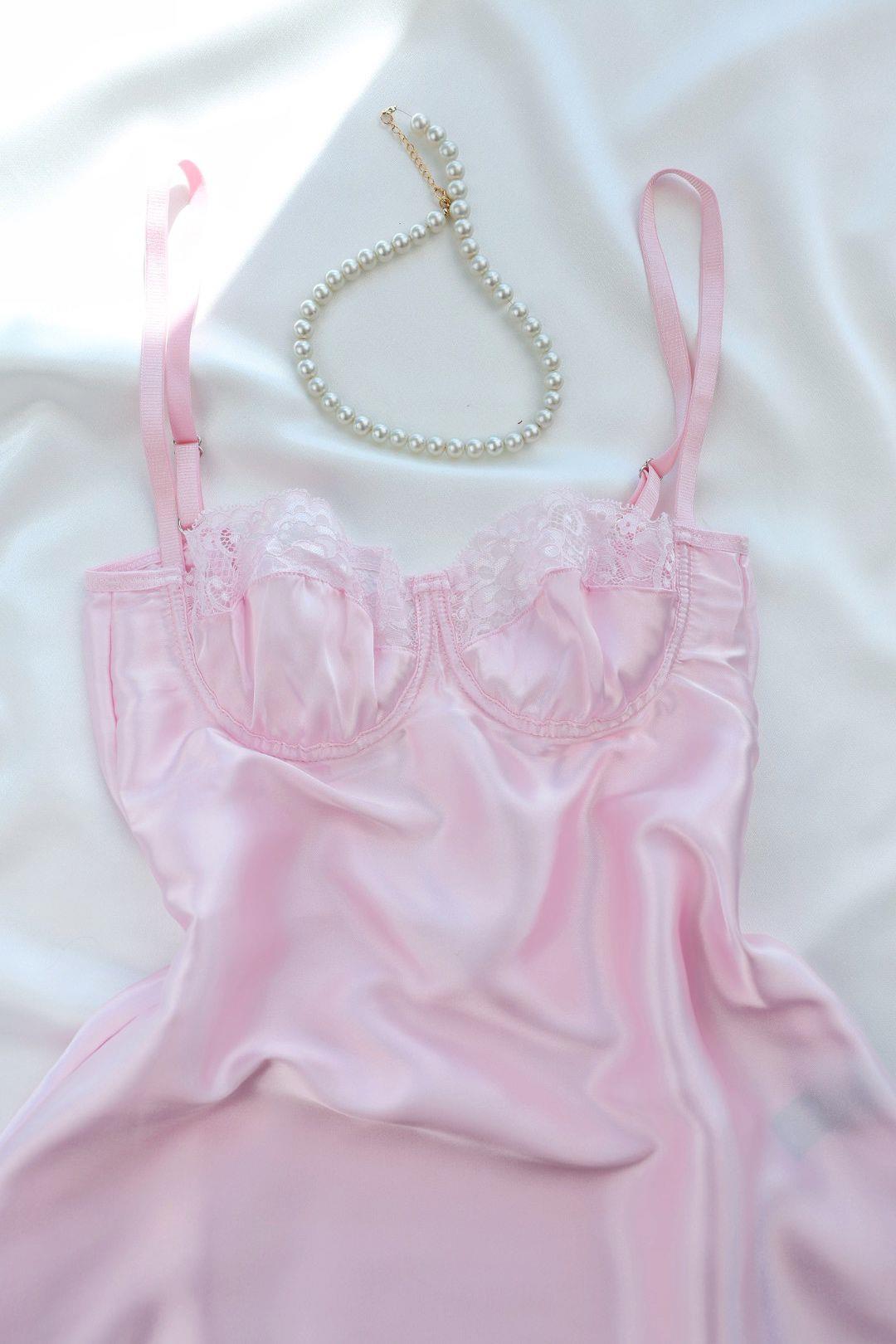 GecelikDantelli Balenli Saten Gecelik