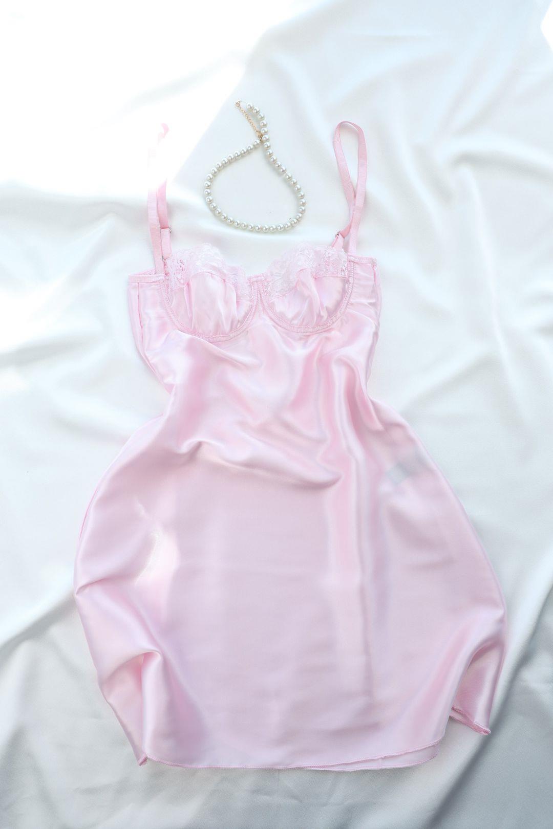 GecelikDantelli Balenli Saten Gecelik