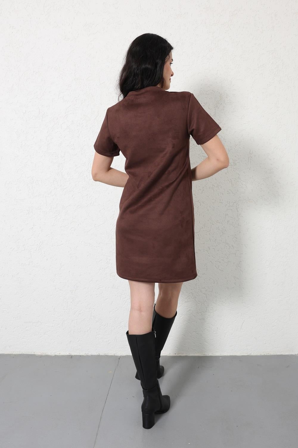 ElbiseKısa Kol Basic Süet Elbise