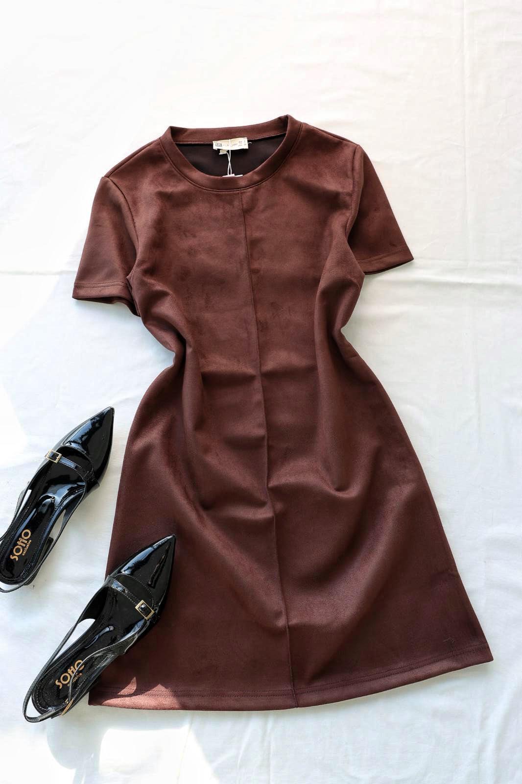 ElbiseKısa Kol Basic Süet Elbise