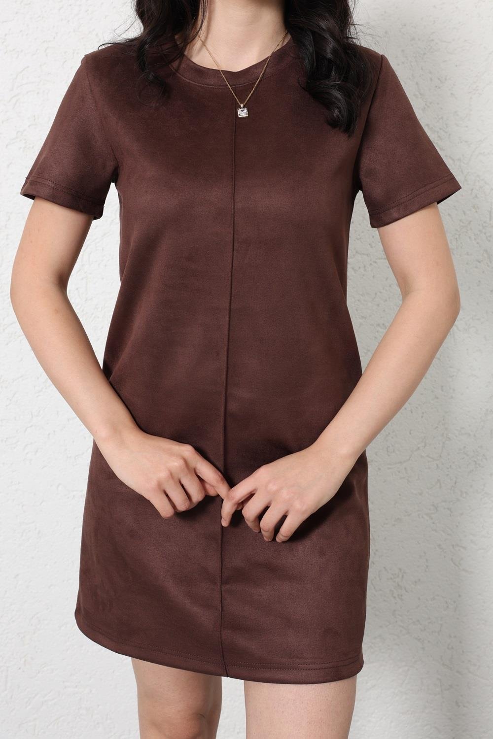 ElbiseKısa Kol Basic Süet Elbise