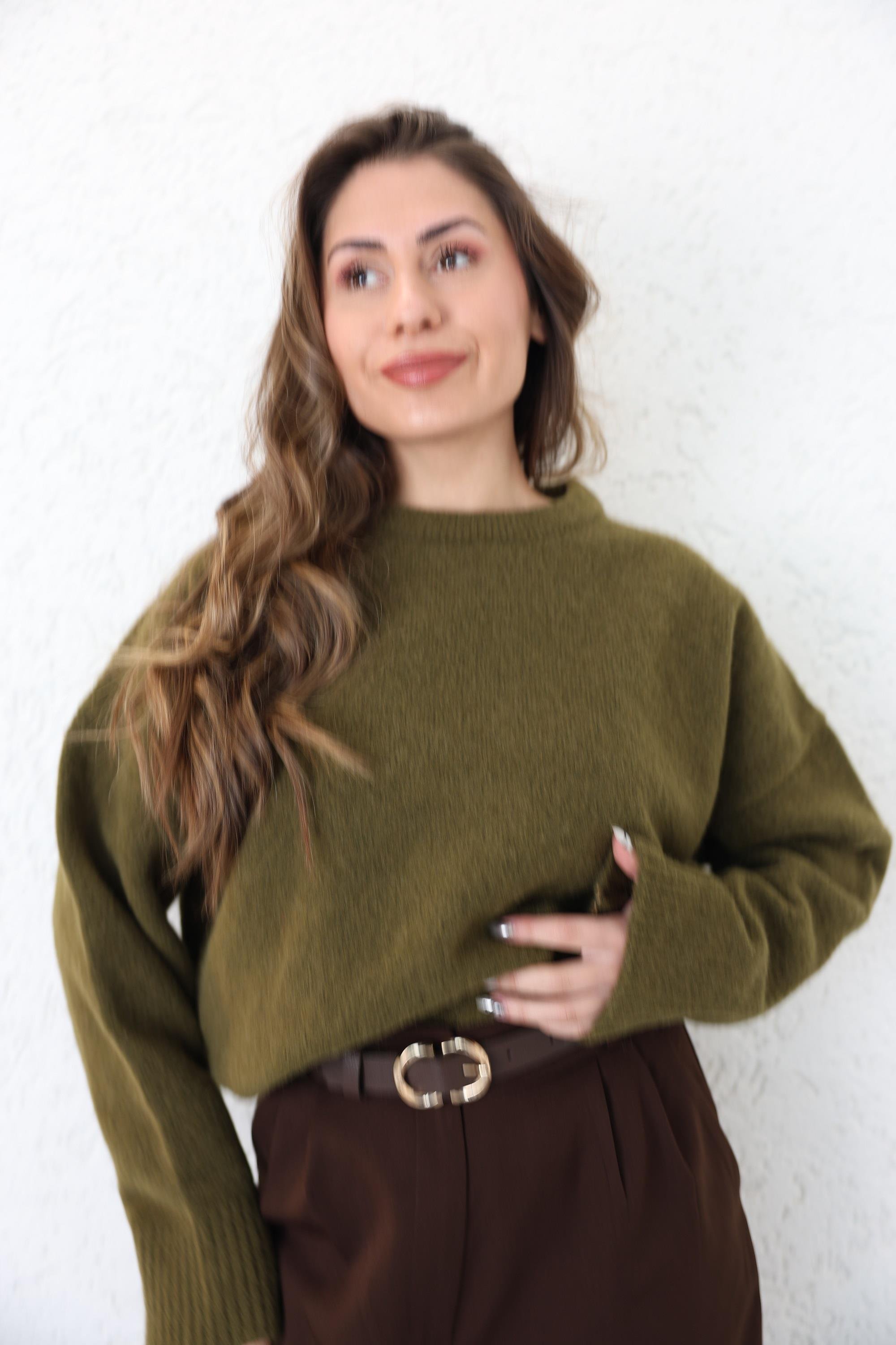 Triko/KazakBisiklet Yaka Salaş Triko Kazak