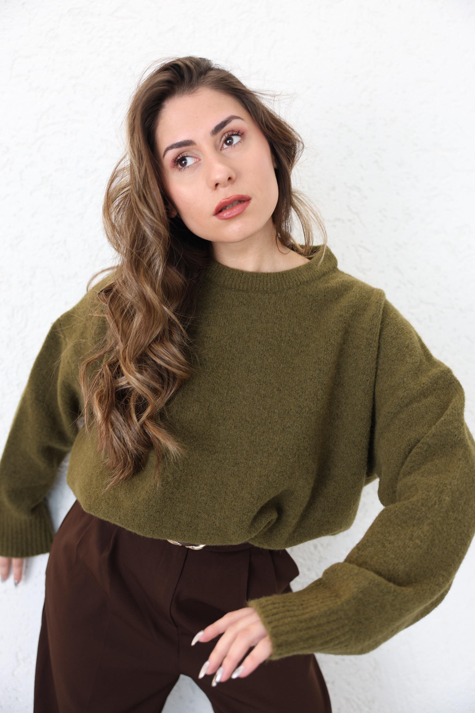 Triko/KazakBisiklet Yaka Salaş Triko Kazak