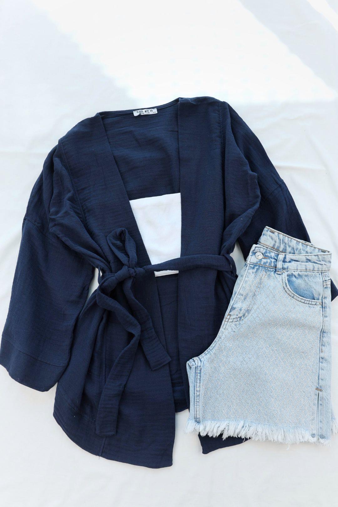 HırkaKuşaklı MÜslin Kimono