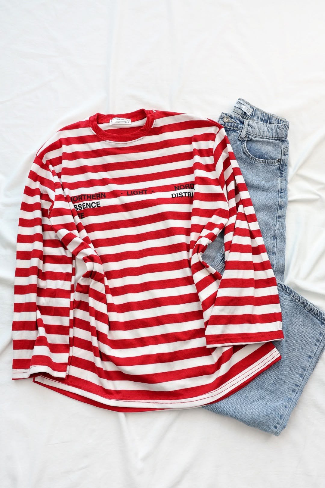 SweatLight Baskı Çizgili Sweaters