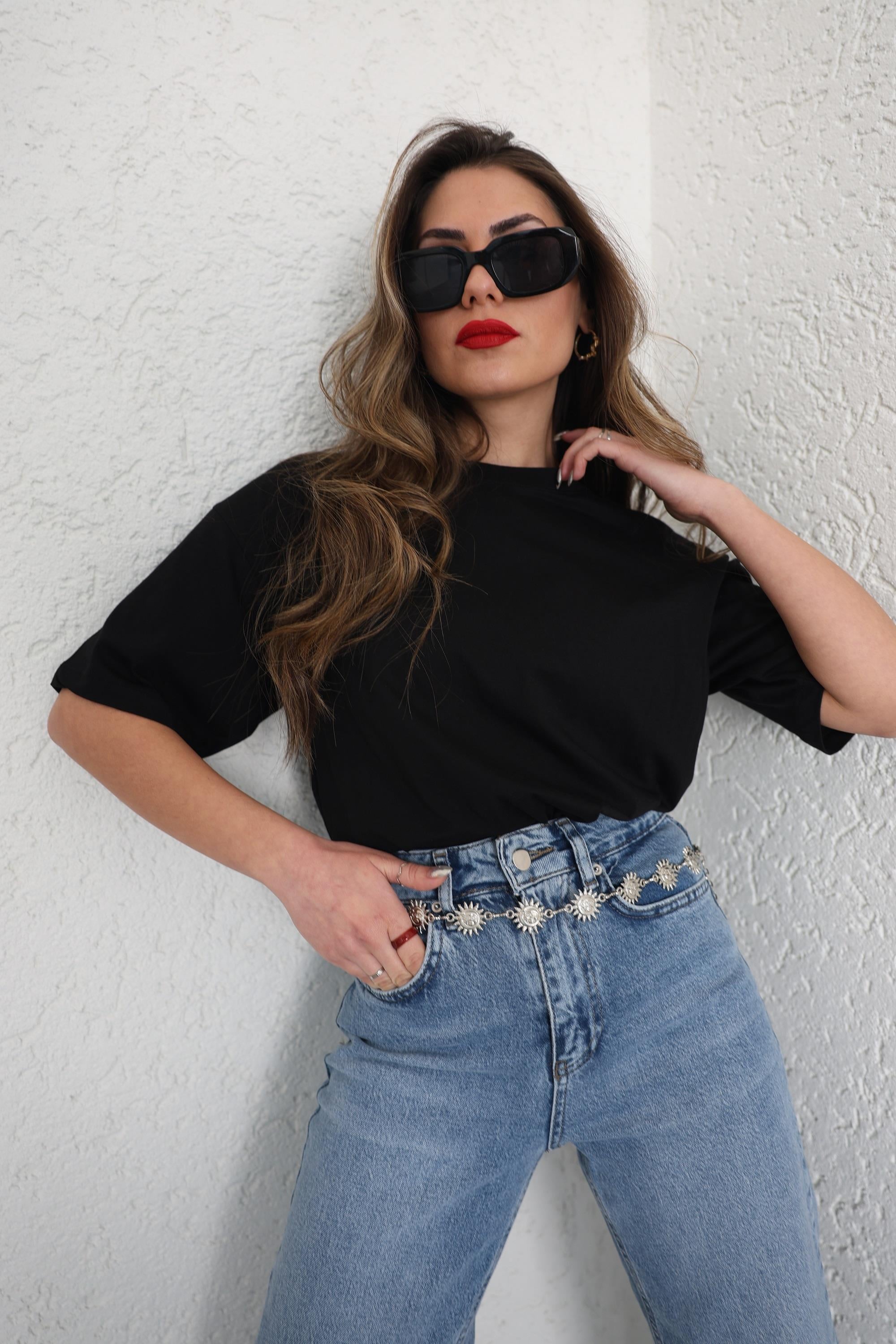 TshirtOversize Bisiklet Yaka Basic Tshirt