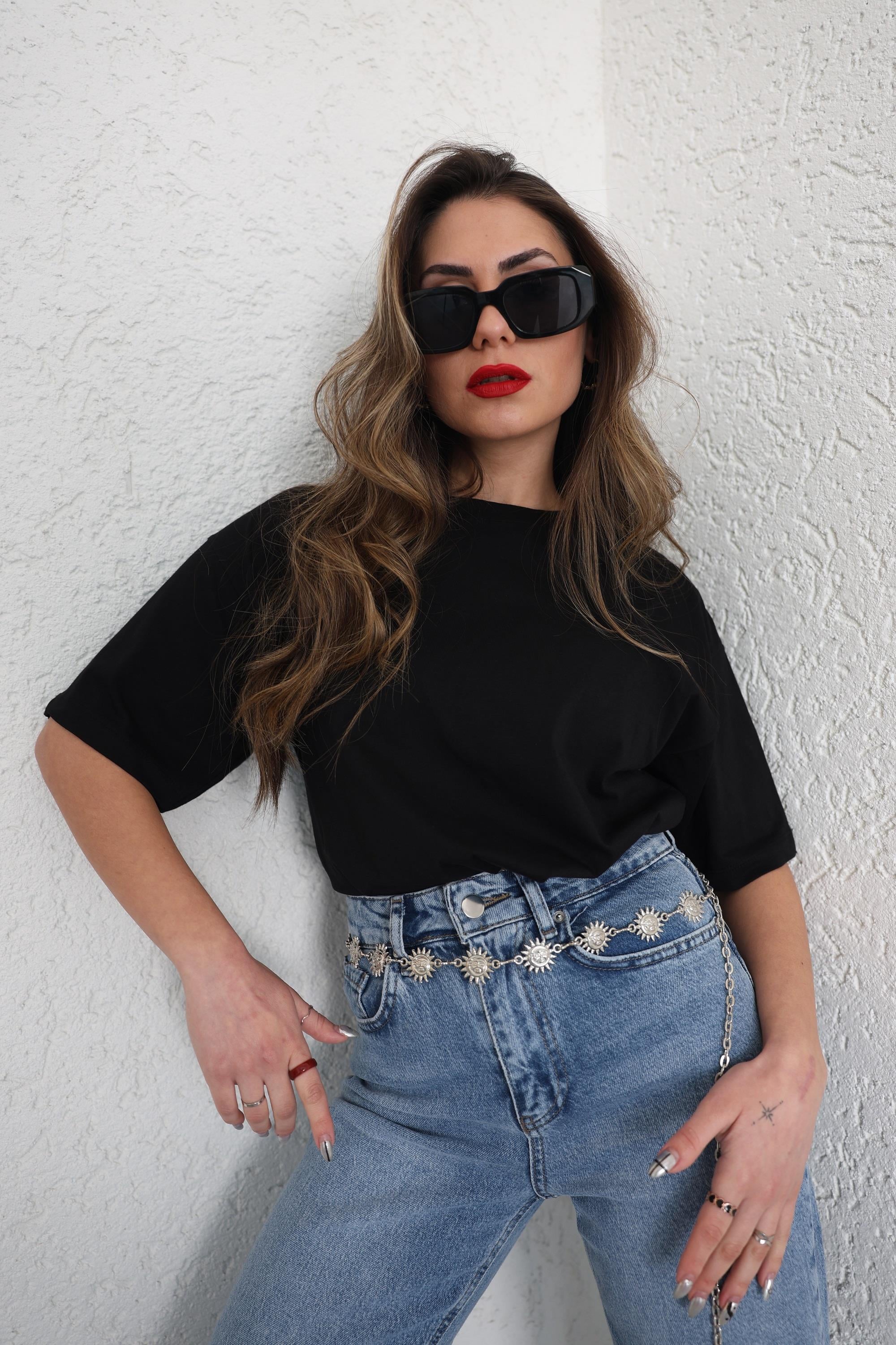 TshirtOversize Bisiklet Yaka Basic Tshirt