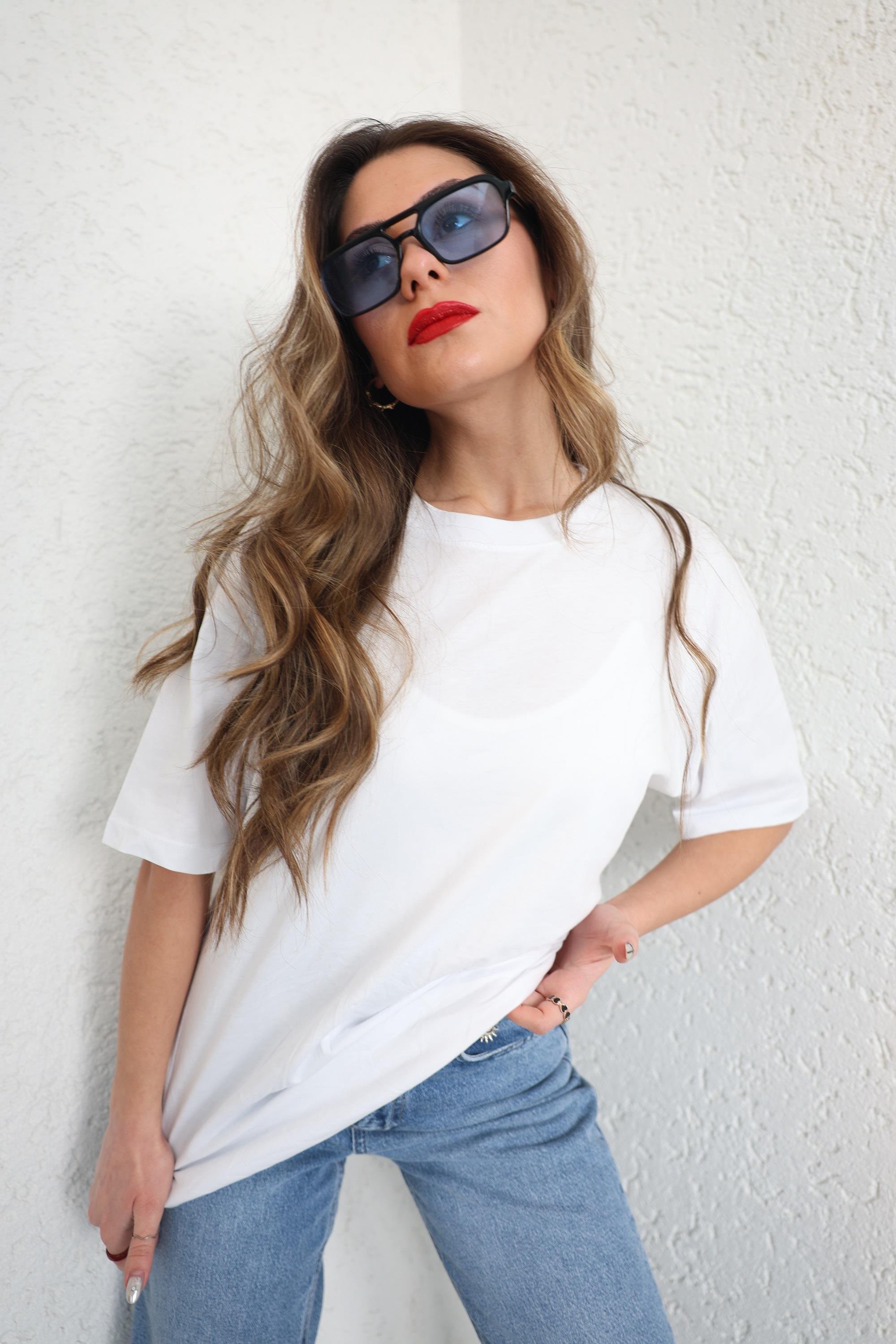 TshirtOversize Bisiklet Yaka Basic Tshirt