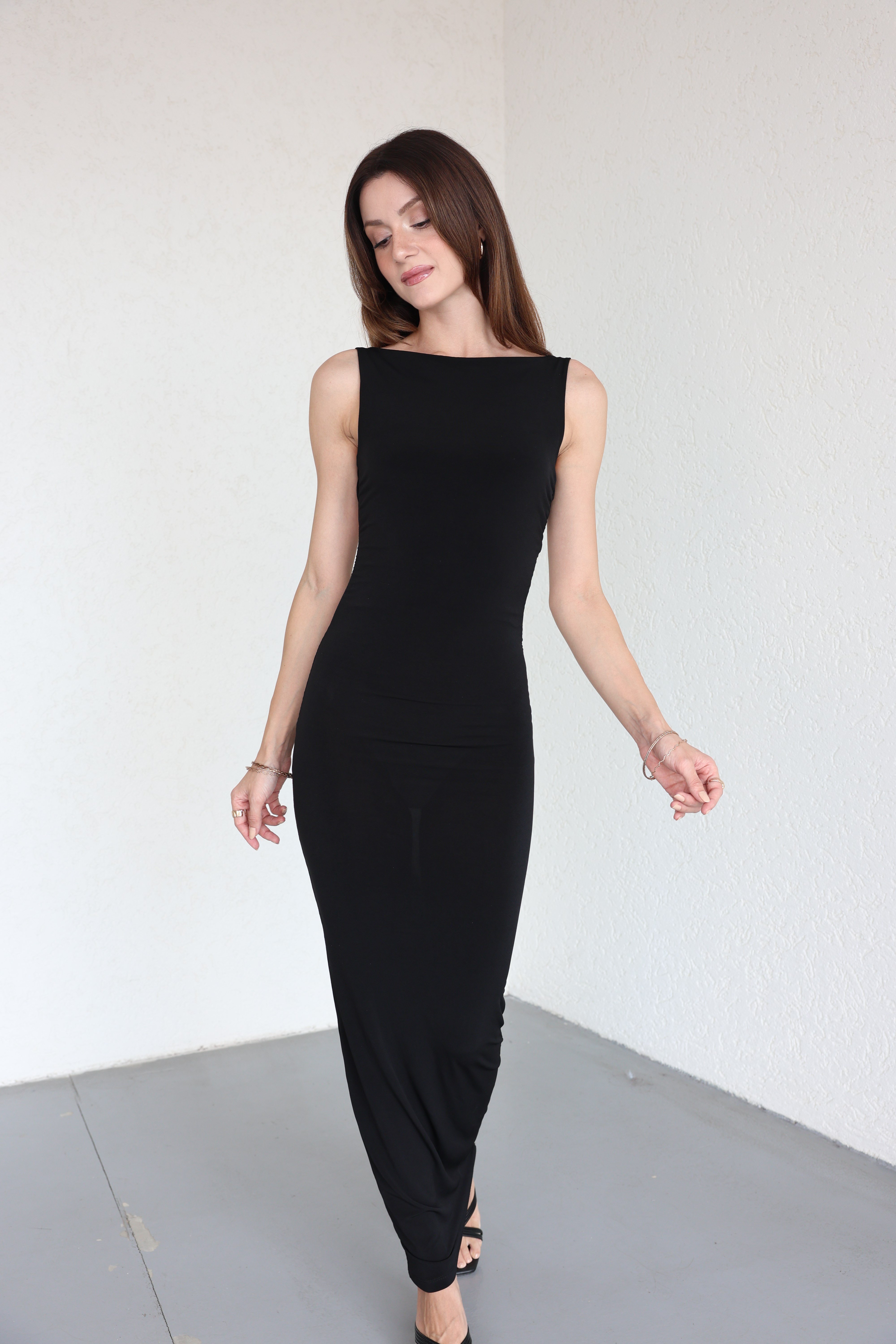 ElbiseSırt Açık Maxi Sendy Elbise