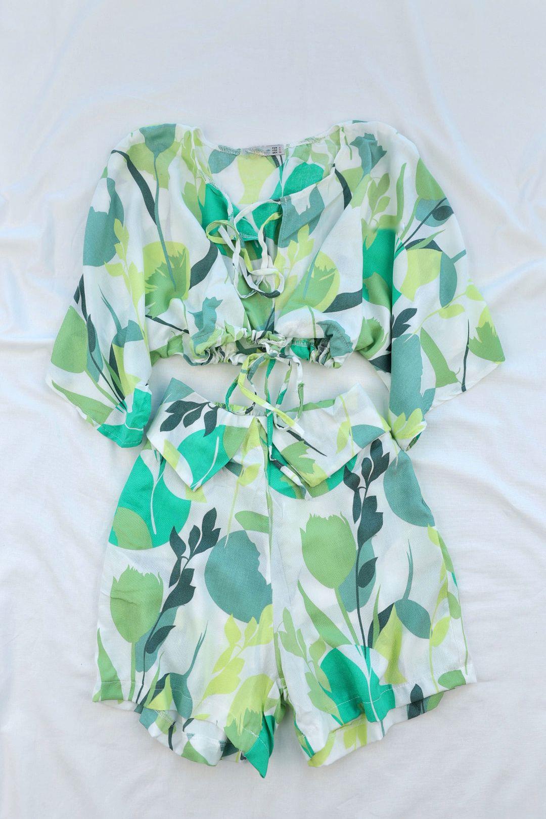 Şort TakımDesenli Şort Bluz Takım