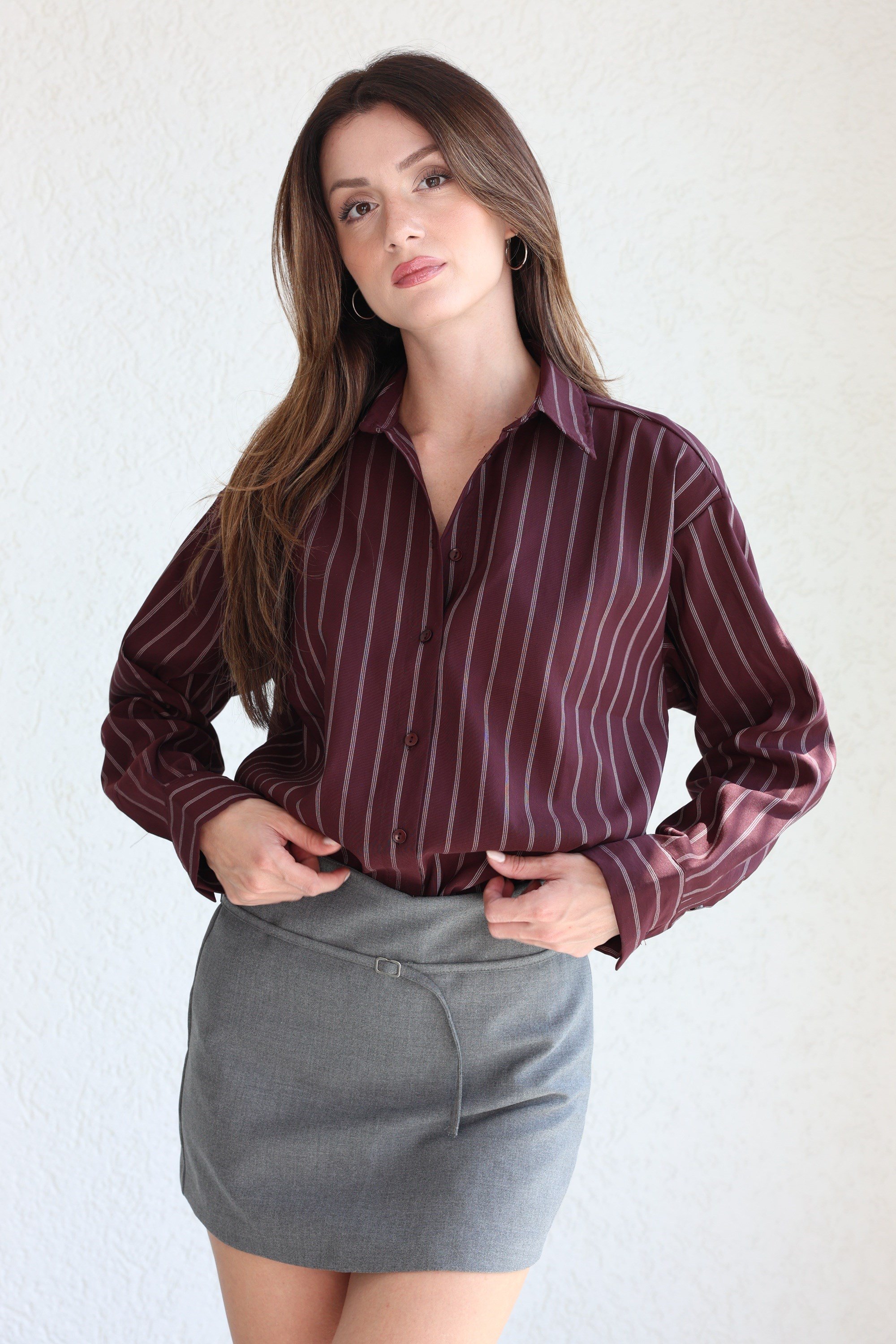 GömlekÇizgili Oversize Gömlek