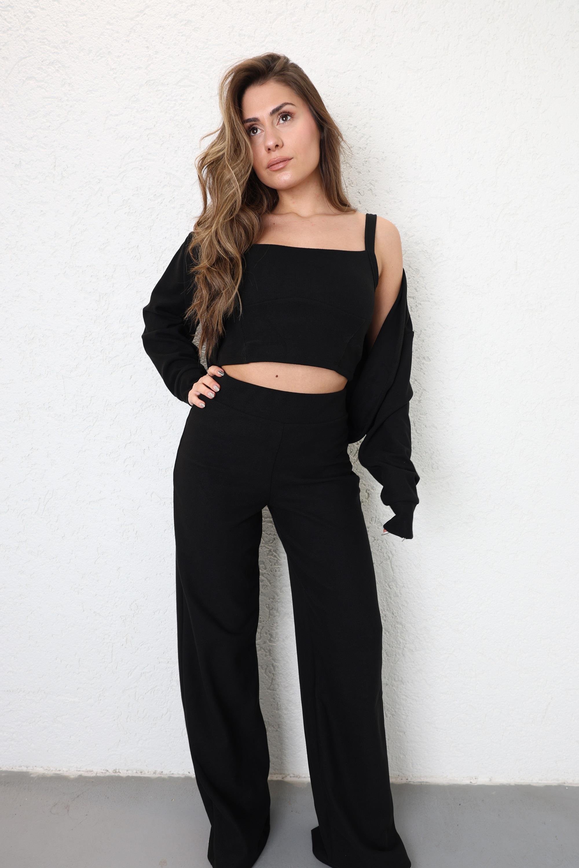 Pantolon TakımÖrme Hırkalı 3lü Takım