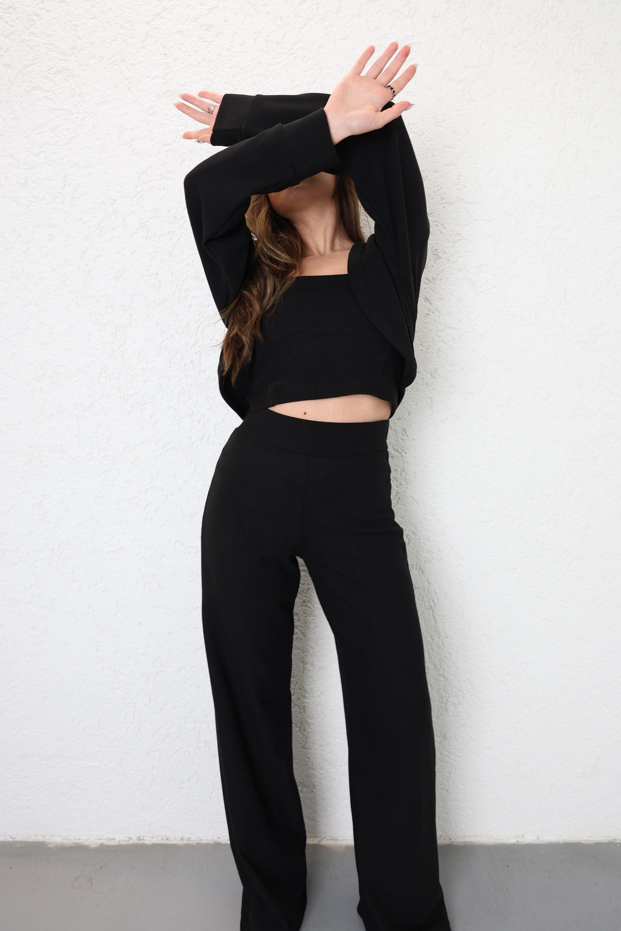 Pantolon TakımÖrme Hırkalı 3lü Takım