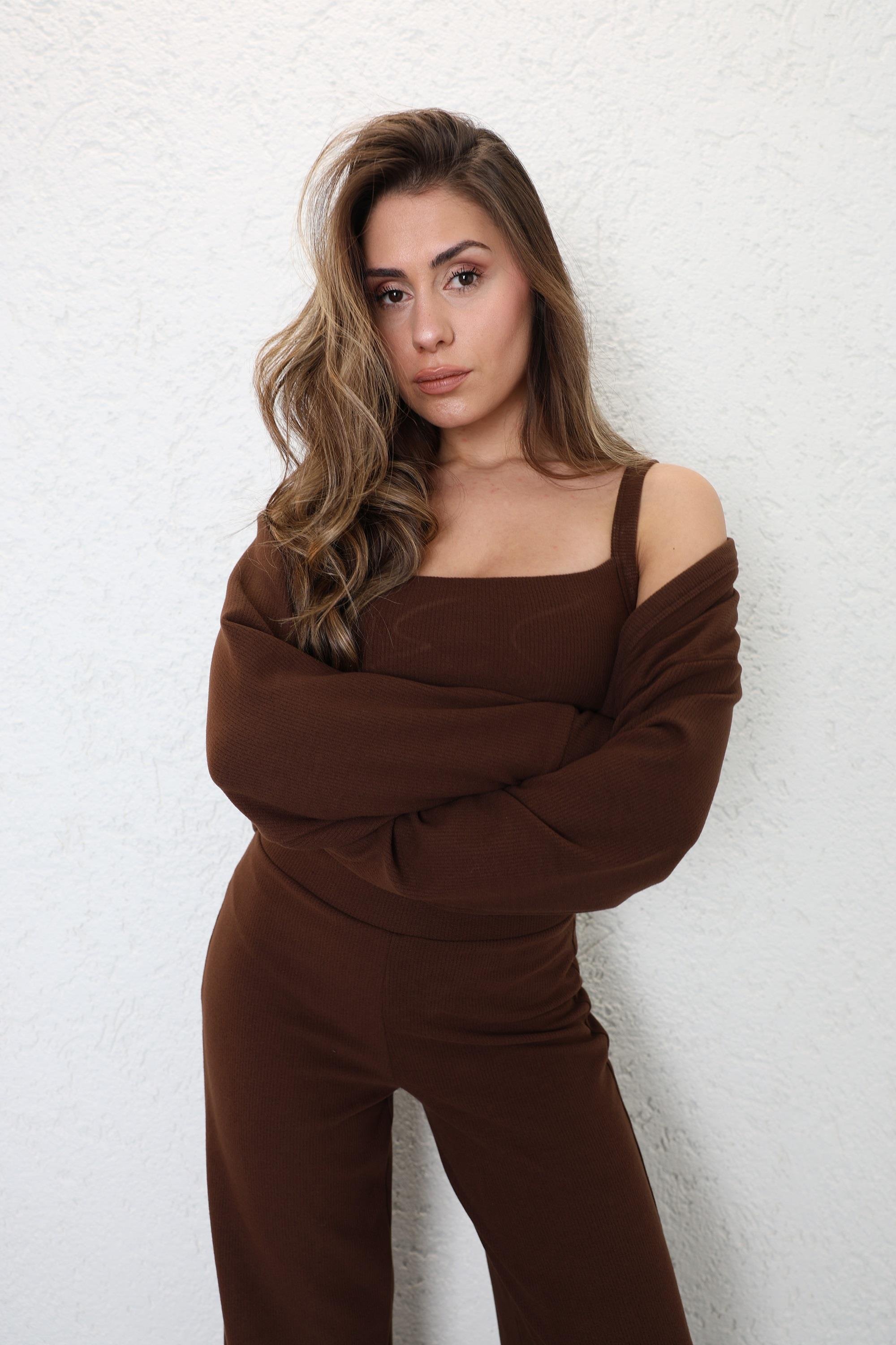 Pantolon TakımÖrme Hırkalı 3lü Takım