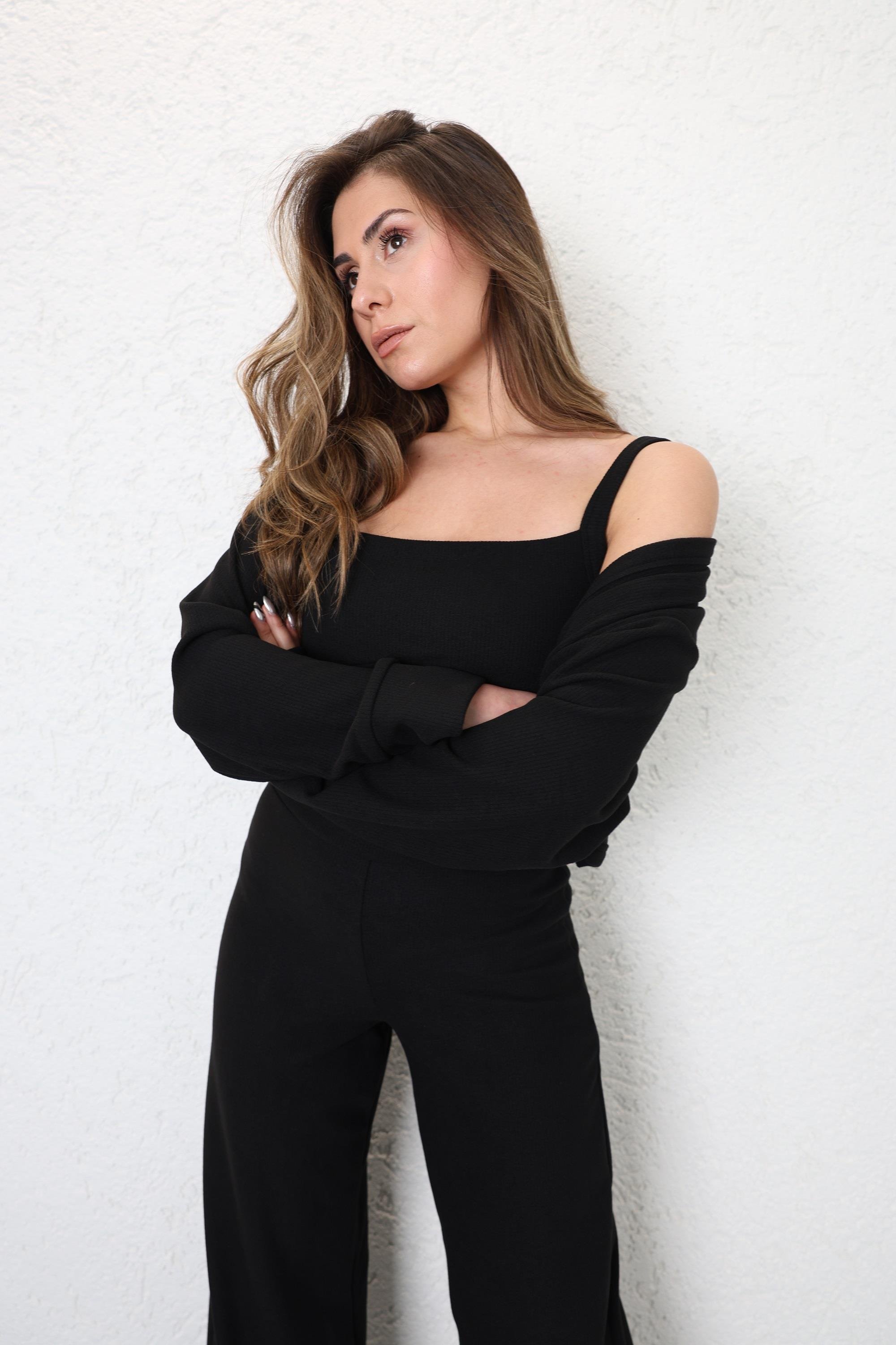 Pantolon TakımÖrme Hırkalı 3lü Takım