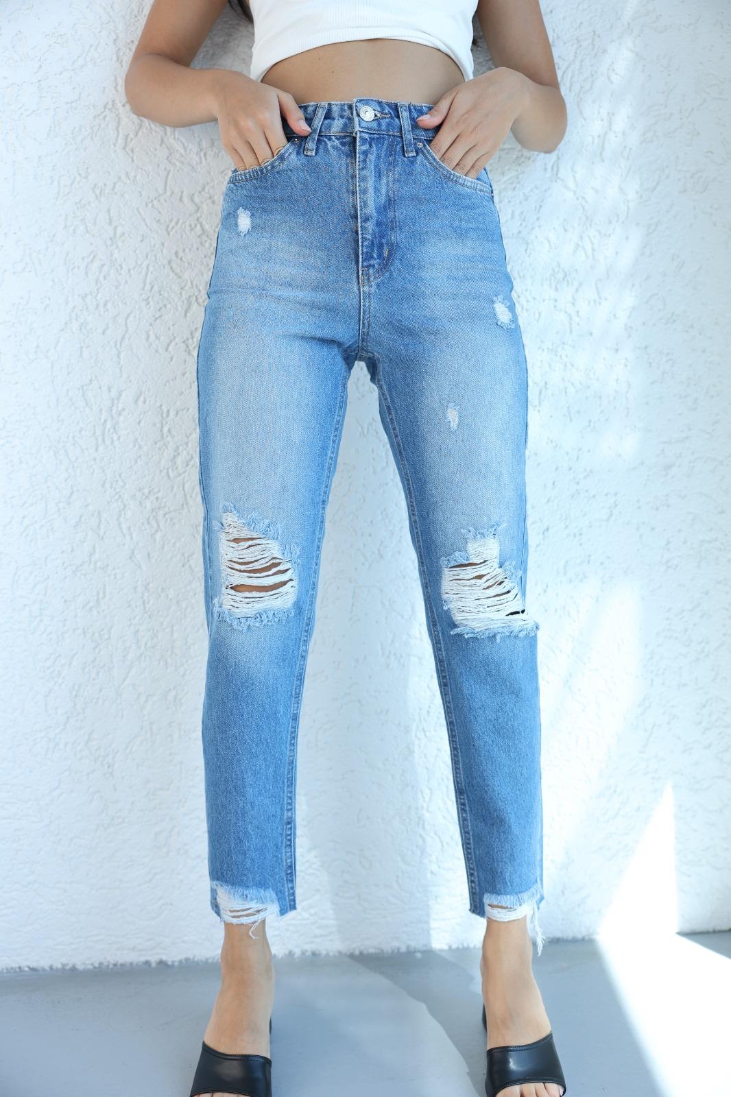 Jean/KotLazerli Püsküllü Mom