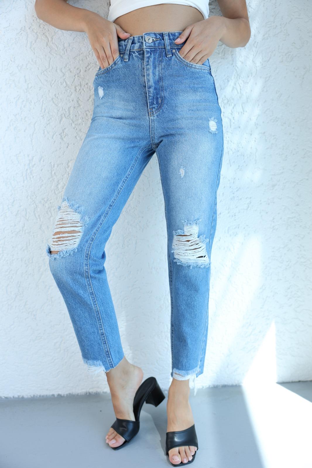 Jean/KotLazerli Püsküllü Mom