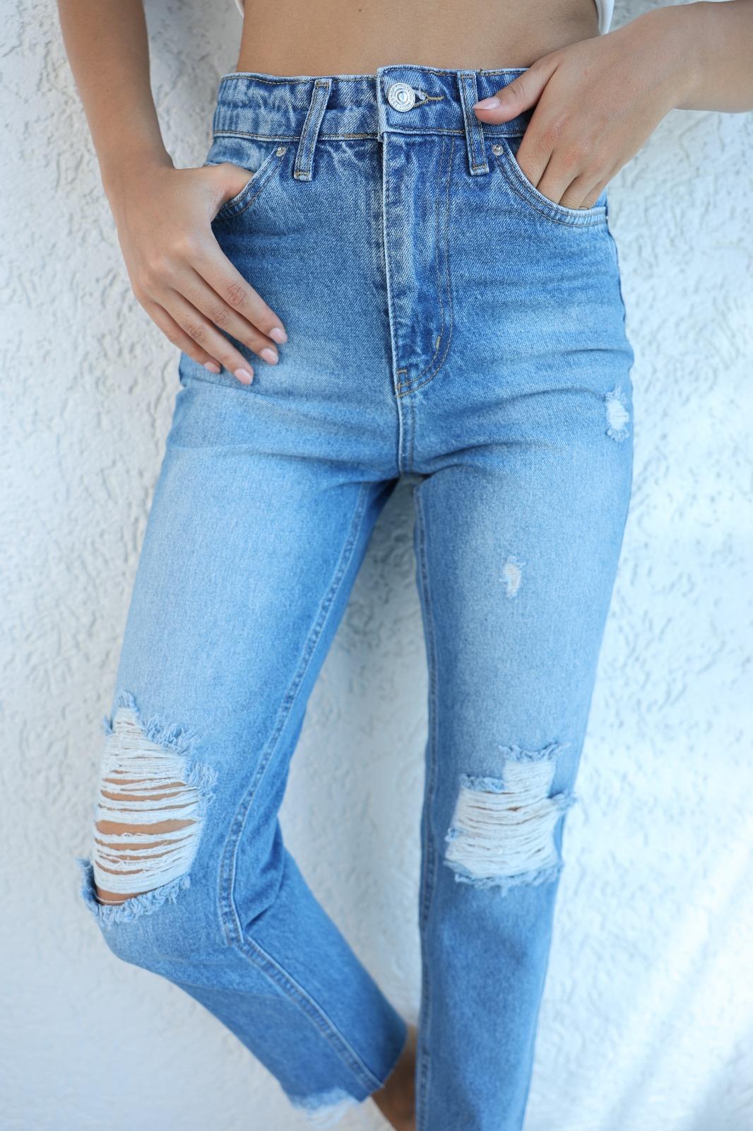 Jean/KotLazerli Püsküllü Mom