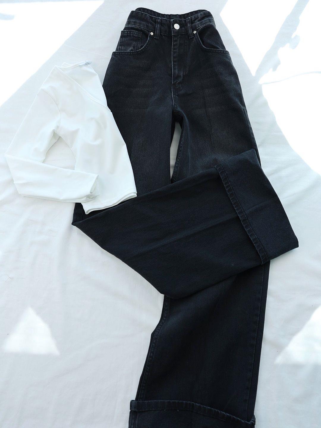 Jean/KotKıvrık Paça Wide Leg Plazzo Jean