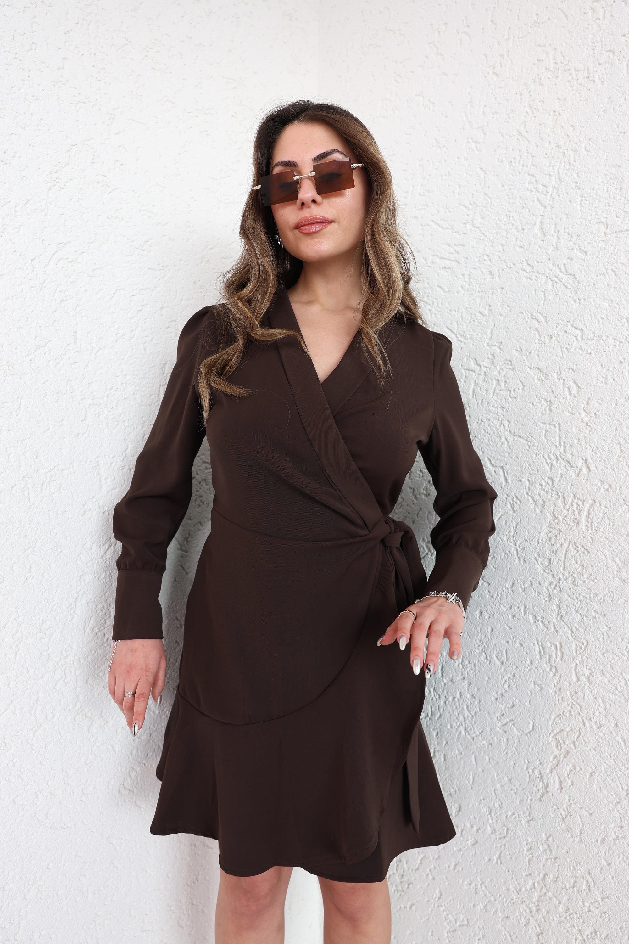 ElbiseKruvaze Tensel Elbise