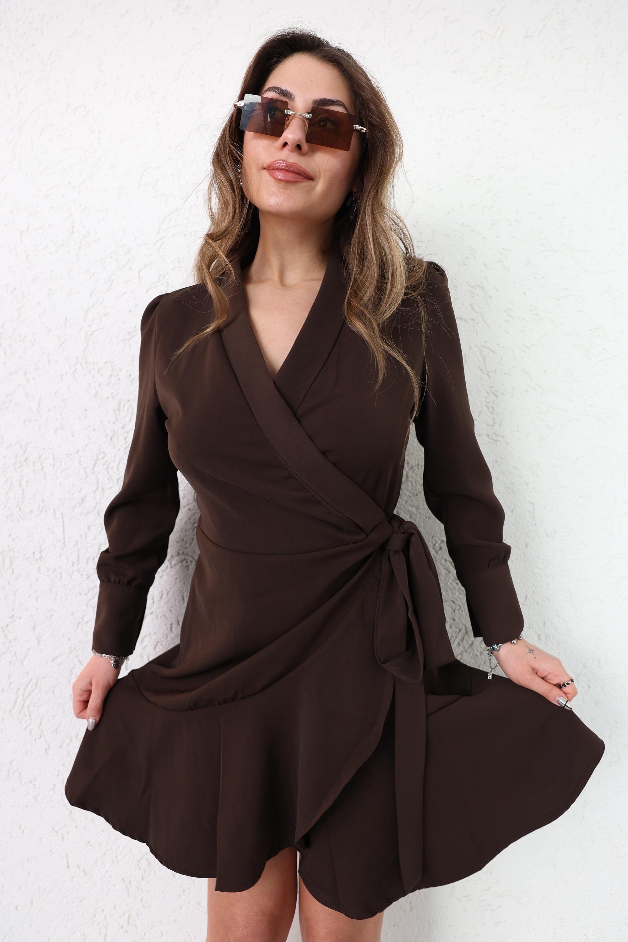 ElbiseKruvaze Tensel Elbise