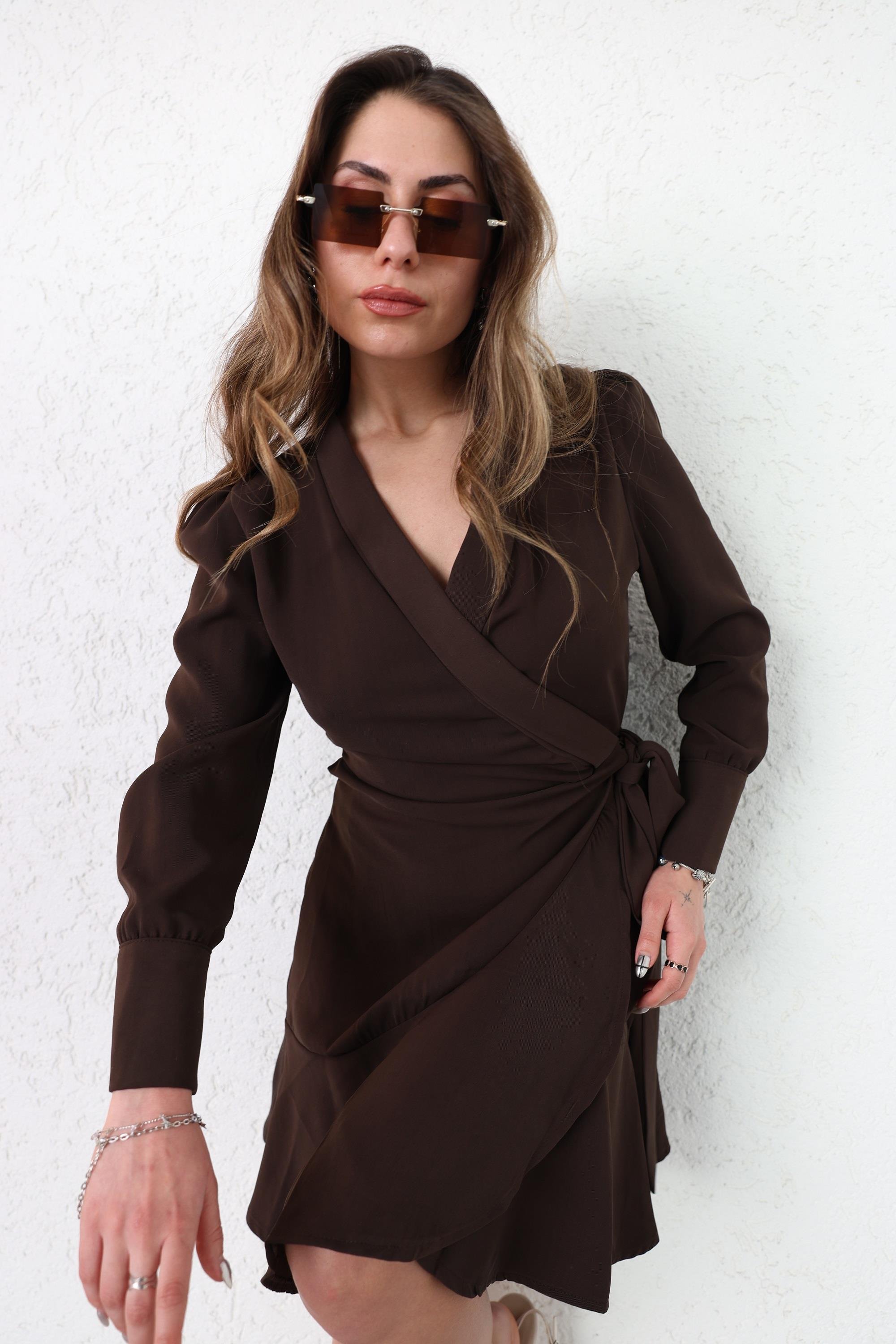 ElbiseKruvaze Tensel Elbise