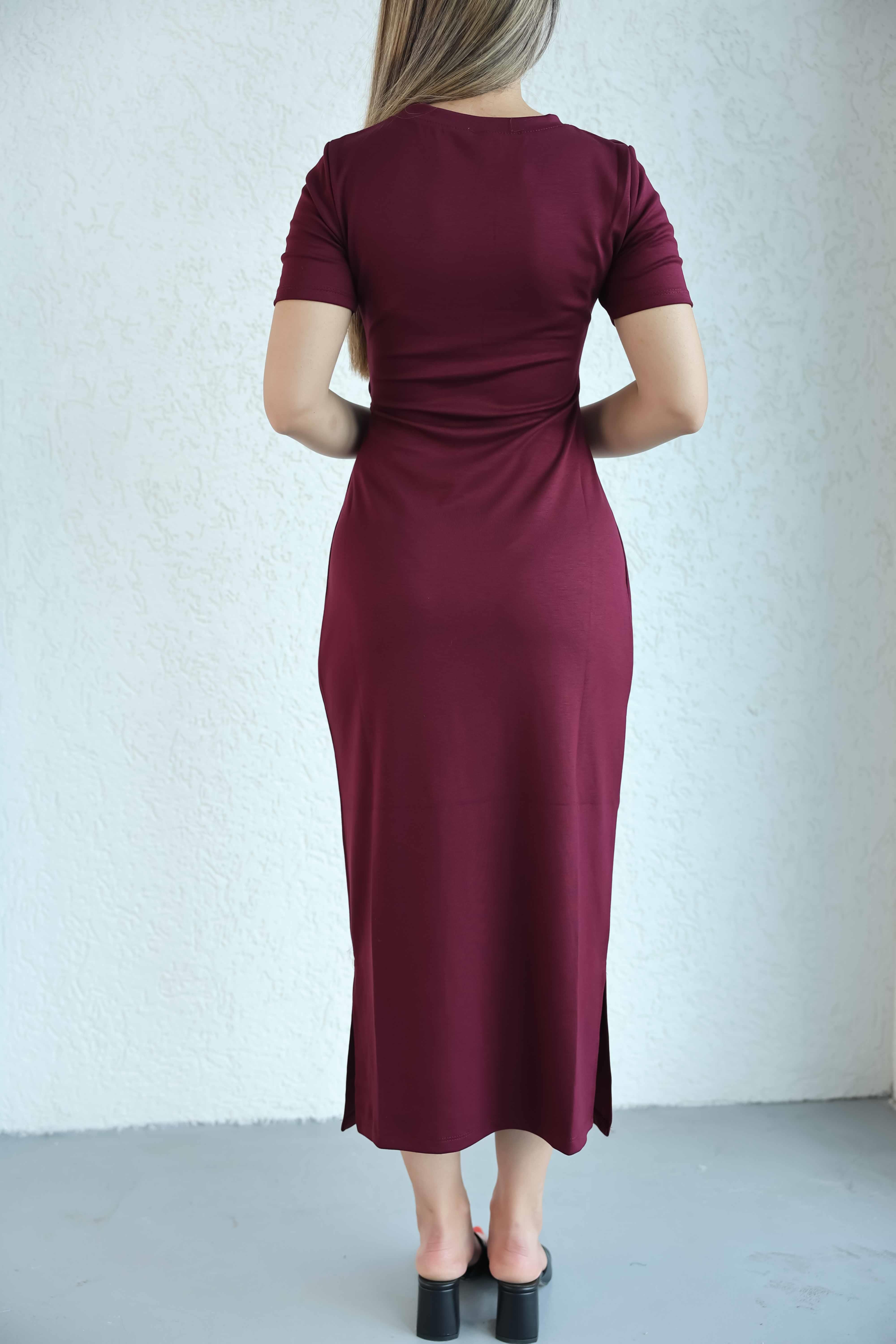 ElbiseYandan Bağlamalı Kısa Kol Elbise